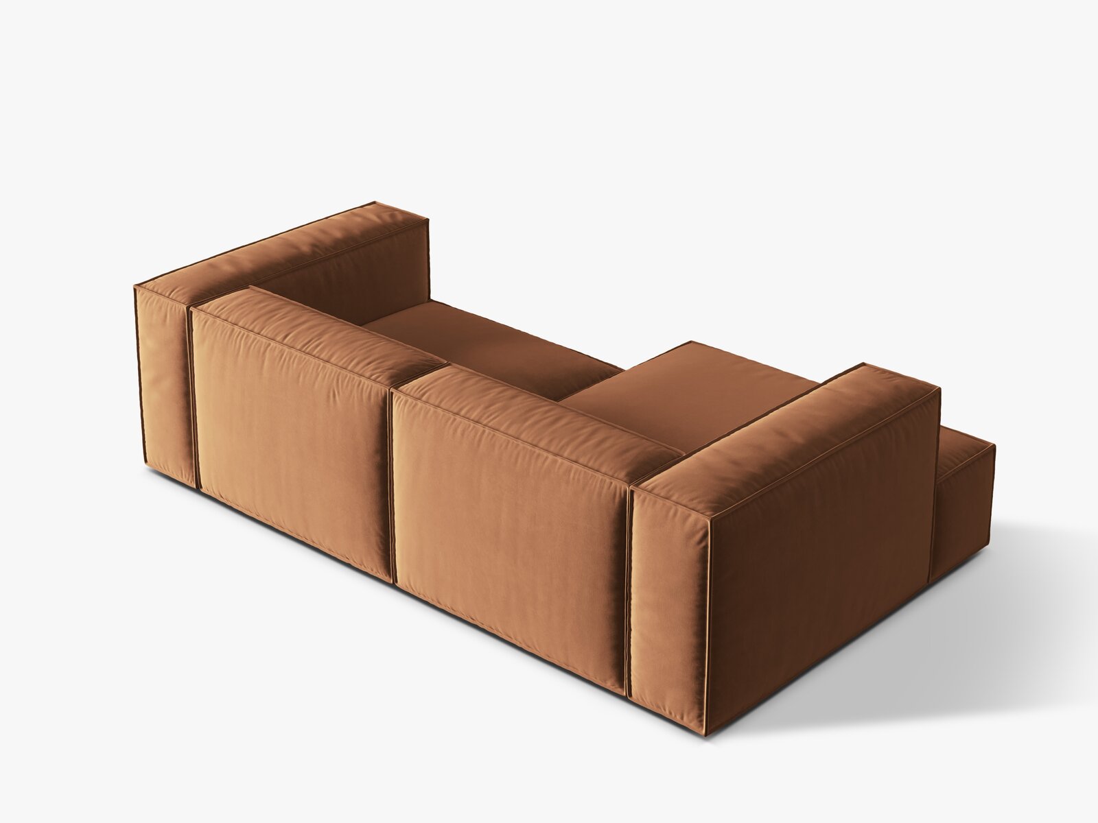 Micadoni Ecksofa Nuria 3-Sitzer Links Samt Honig