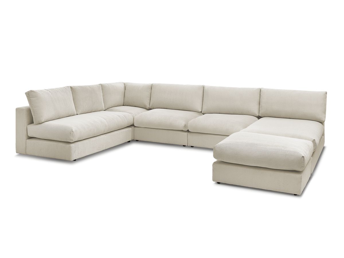 Bobochic Paris Ecksofa mit Pouf 369 × 167 cm