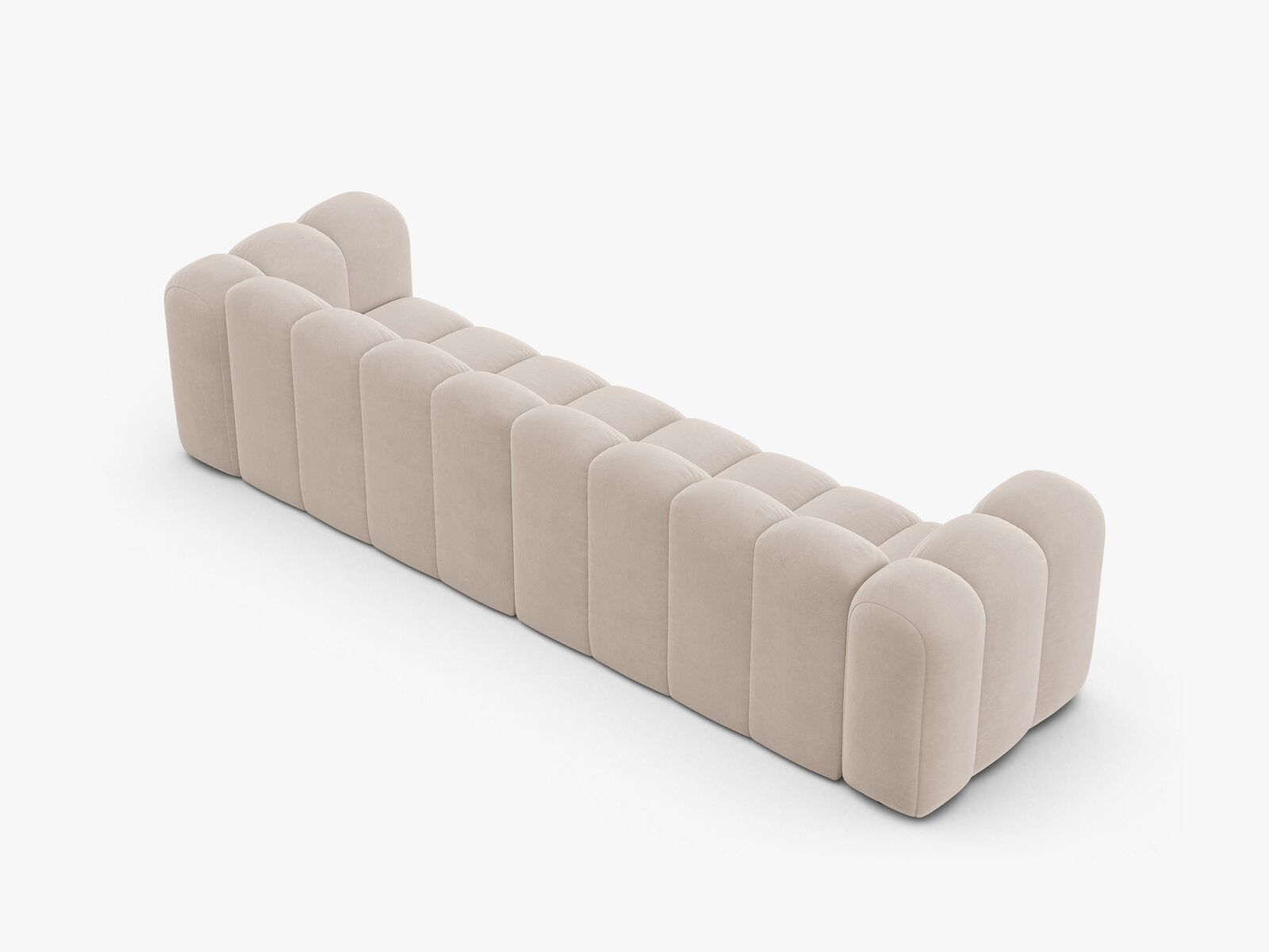 Micadoni Modulares Sofa Lupine 4-Sitzer Samt Venus Helles Beige