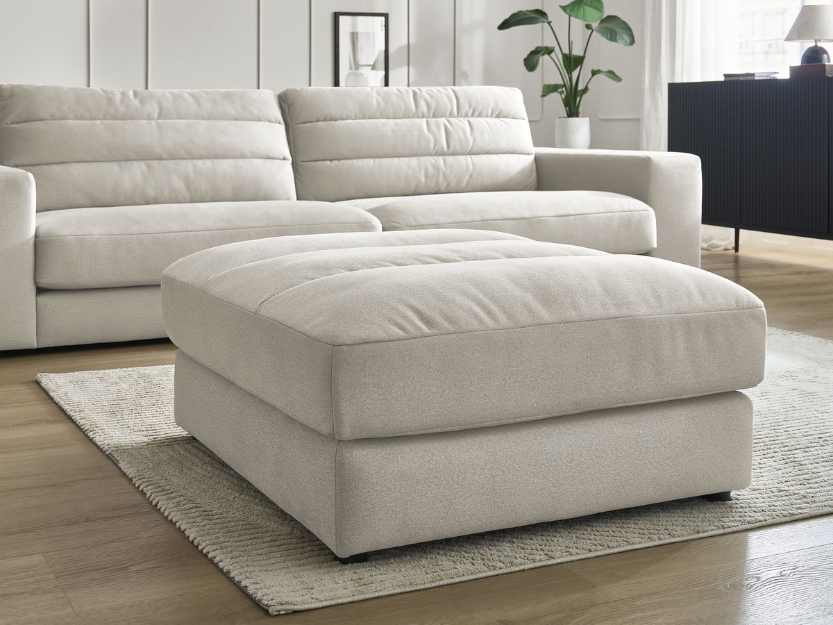 Bobochic Sierra Sofa 4-Sitzer mit Pouf Samt Beige