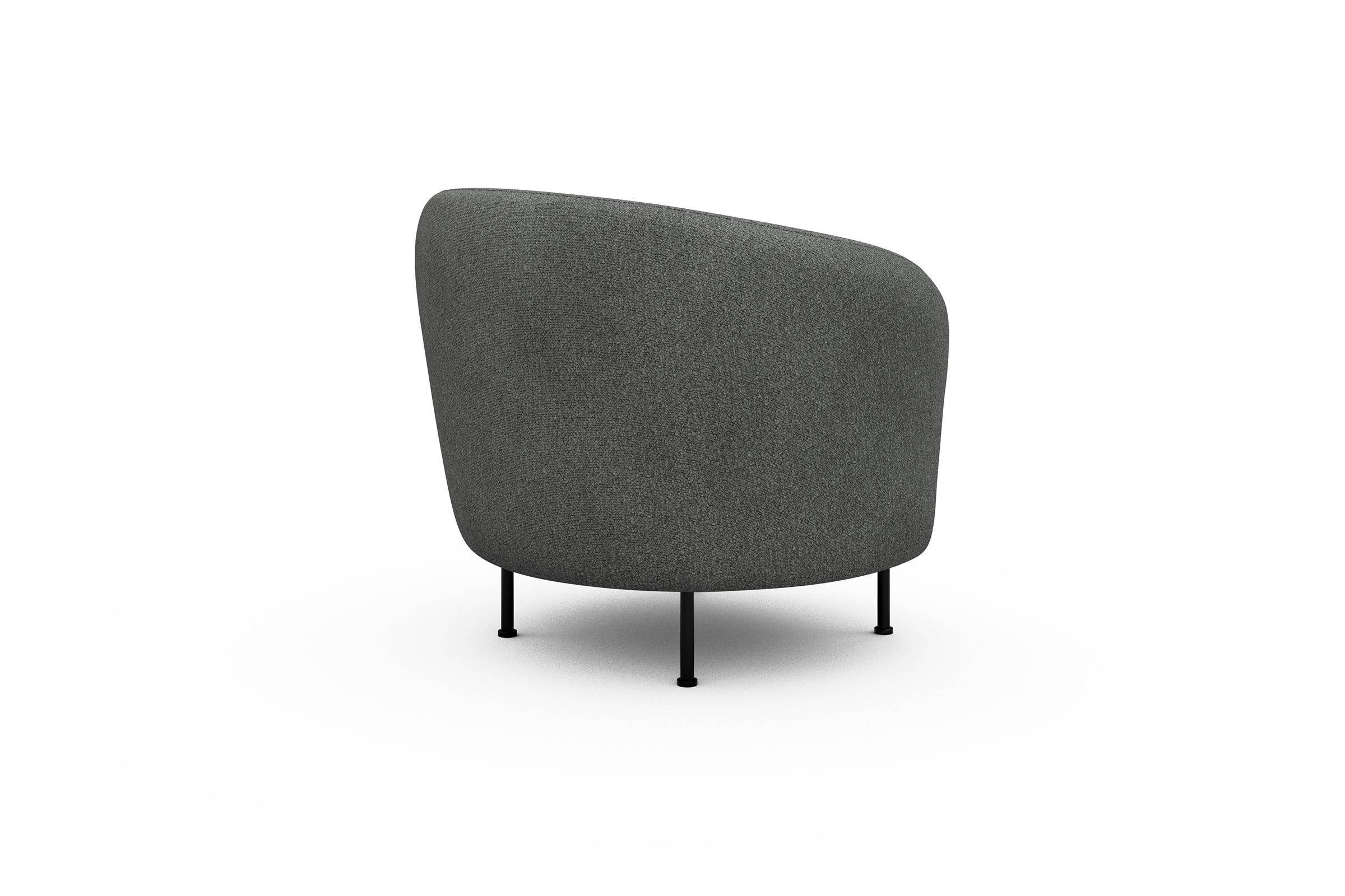 Sessel Ronda Metallbeine Schwarz Boucle-Ash-Grey