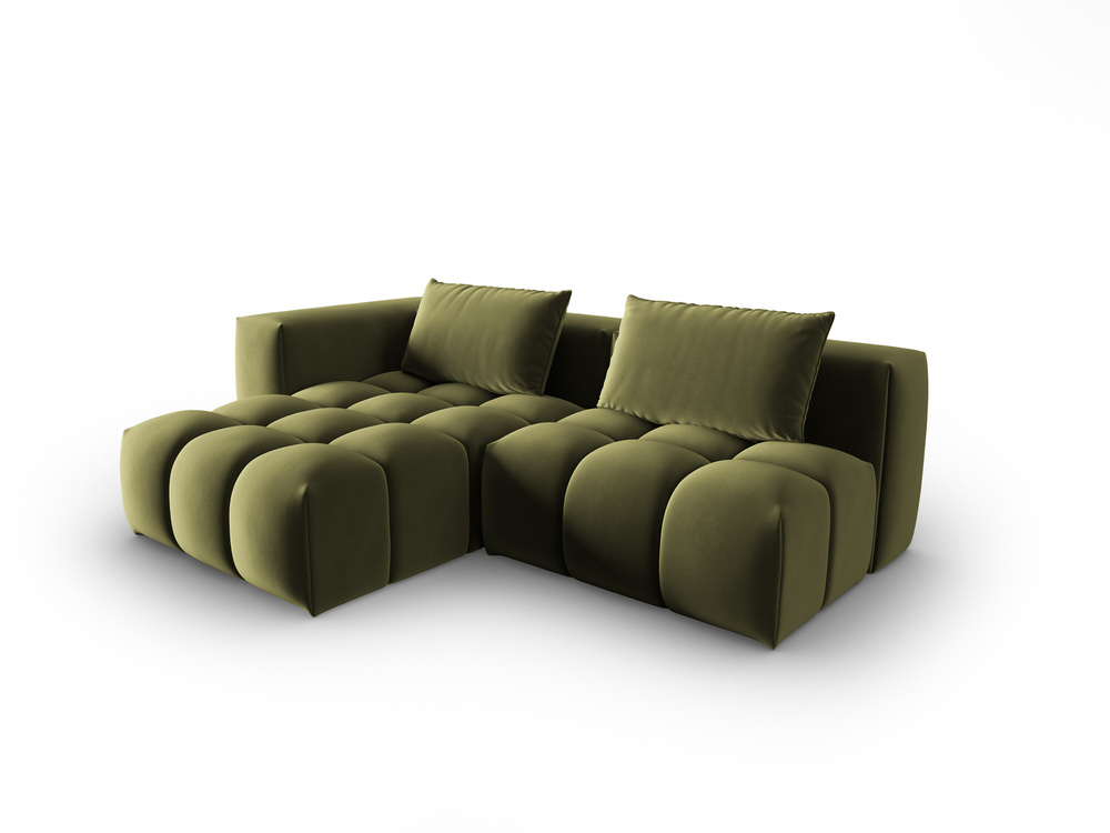 Cosmopolitan Design Ecksofa Verona 3-Sitzer offen Samt Casino Hellgrün Links