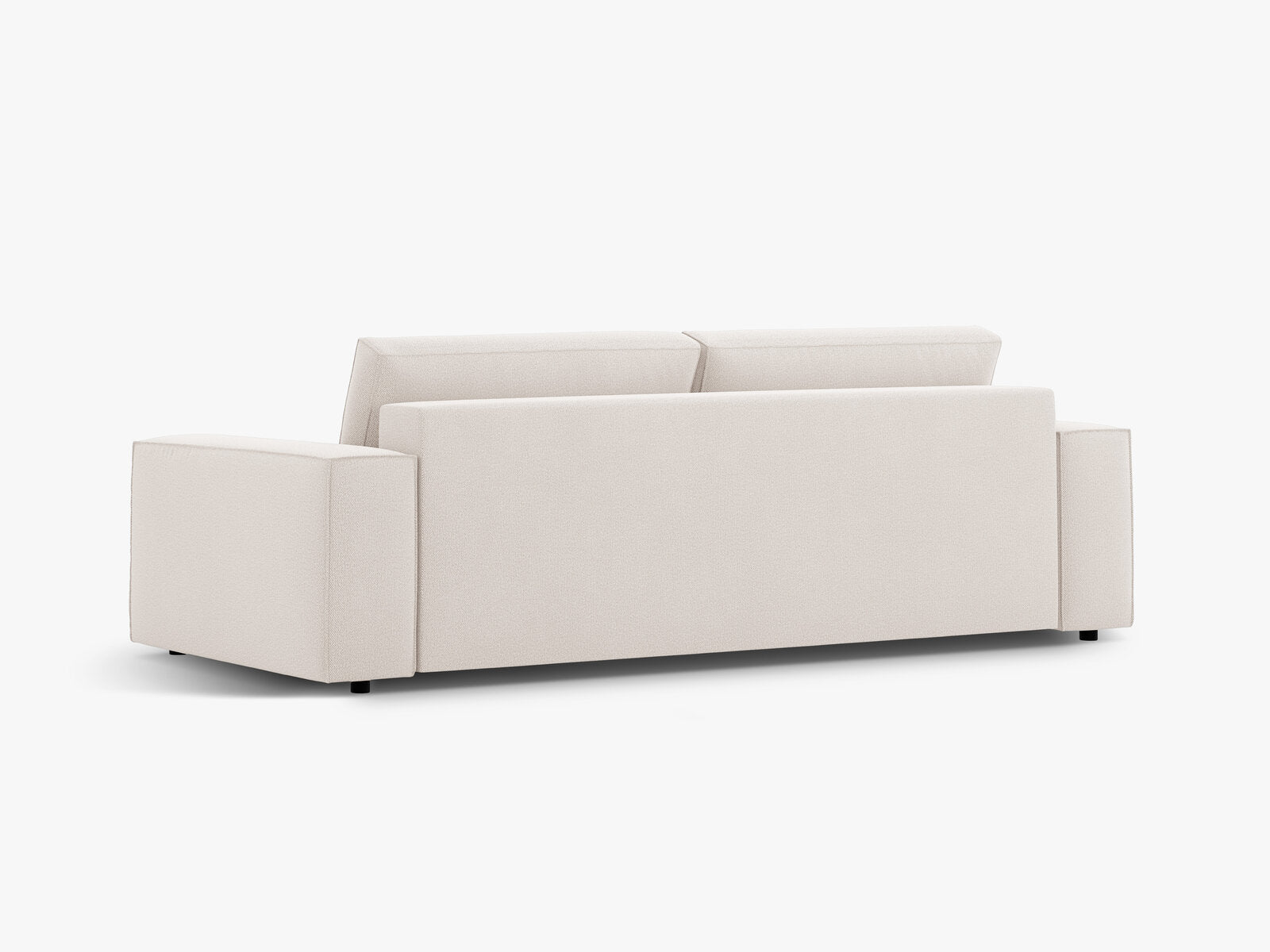 Micadoni Schlafsofa Jodie 3-Sitzer Strukturierter Stoff Megan Helles Beige