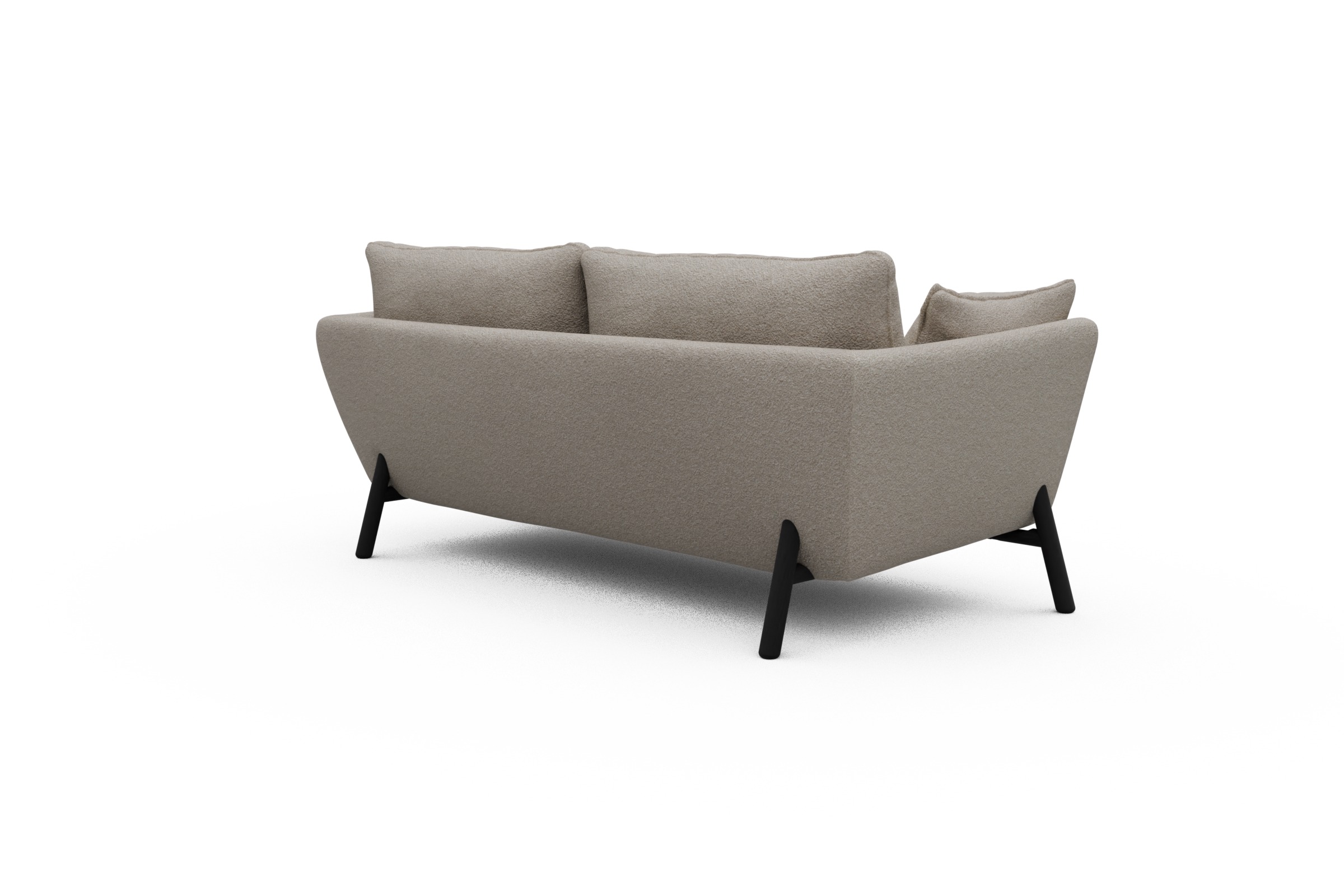 Sofa Emil 2-Sitzer Beinfarbe Eiche Schwarz Aivi-Lace-Beige