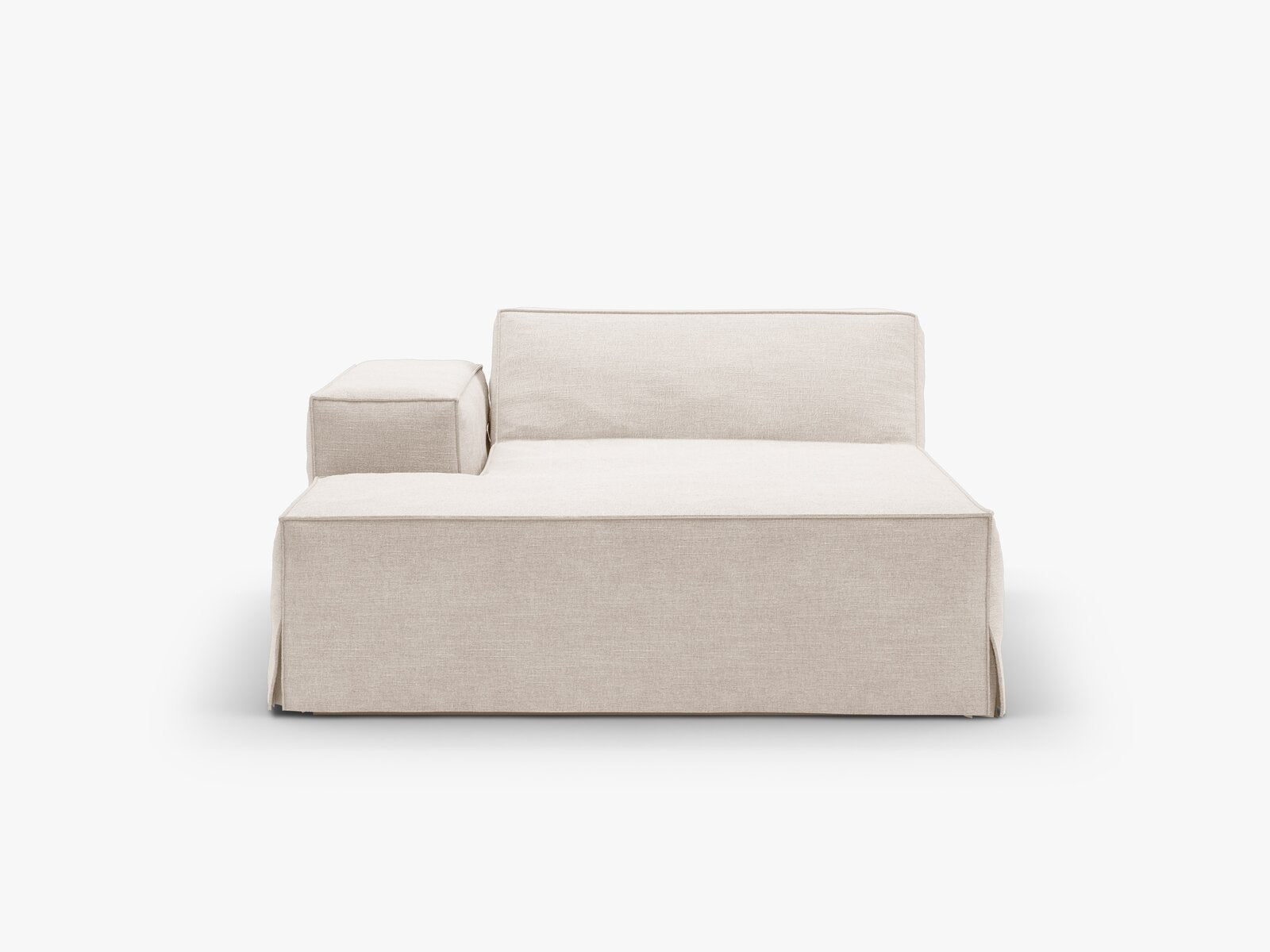 Micadoni Recamiere Jodie 1-Sitzer Links Strukturierter Stoff Lins Beige
