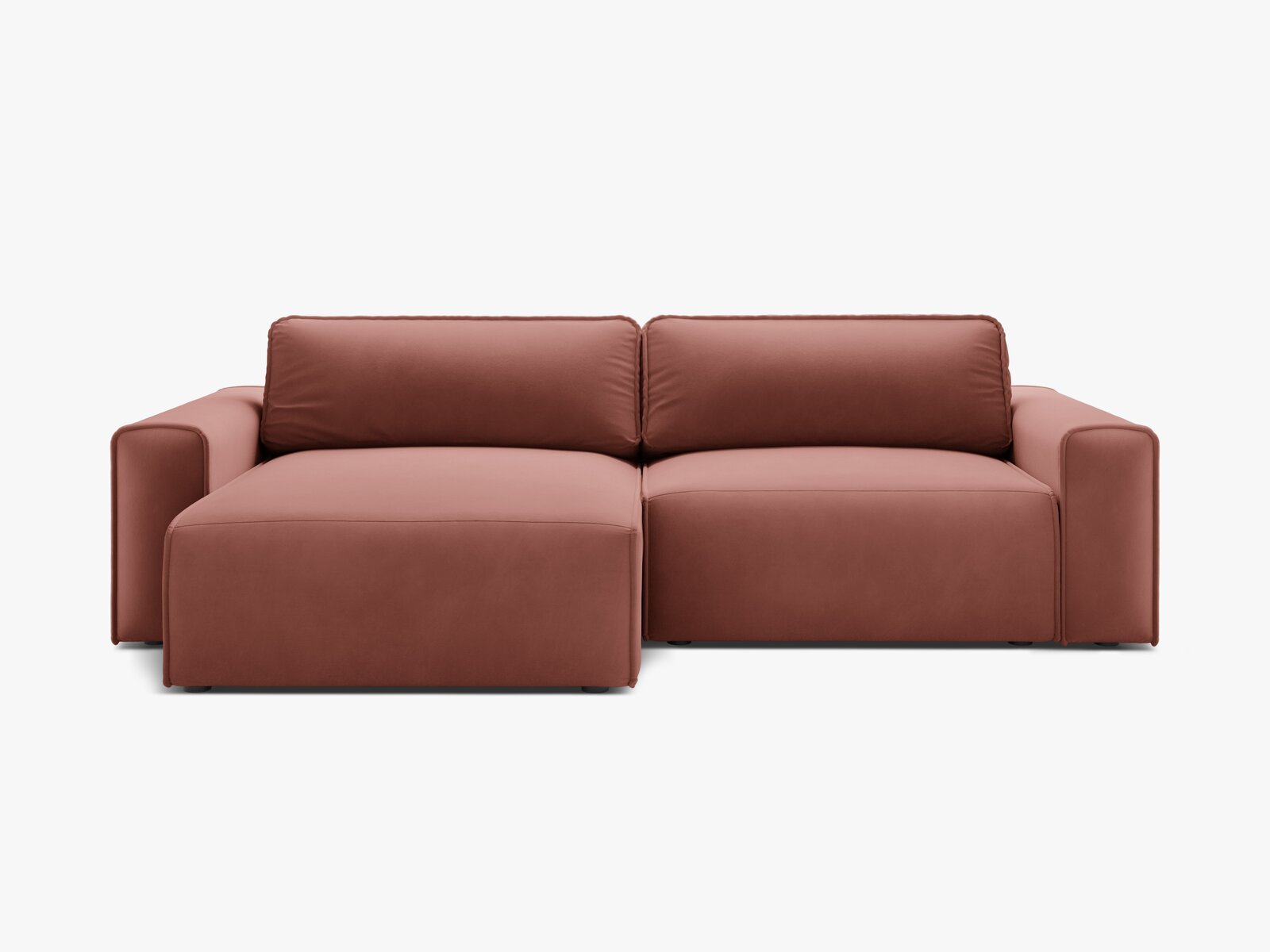 Micadoni Ecksofa Victor 3-Sitzer mit Schlaffunktion Links Samt Rosa