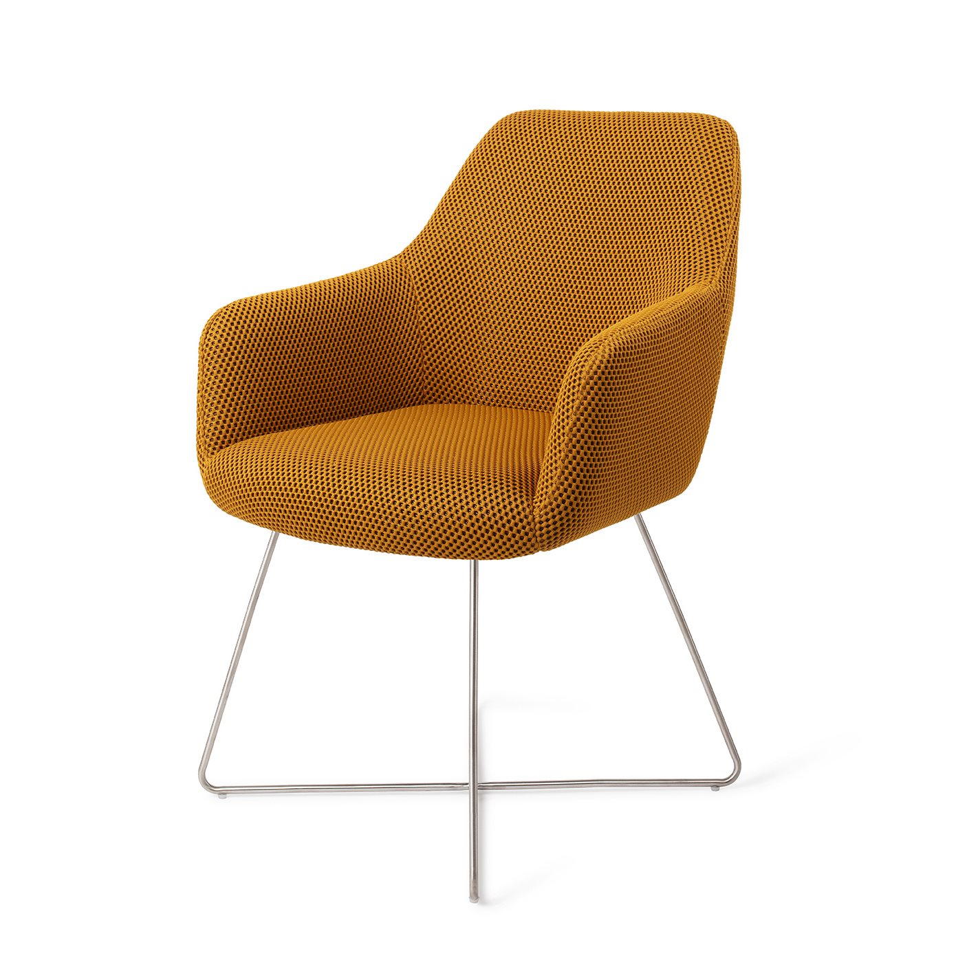 Jesper Home Esszimmerstuhl Hiroo Groovy-Garam Cross Stahl