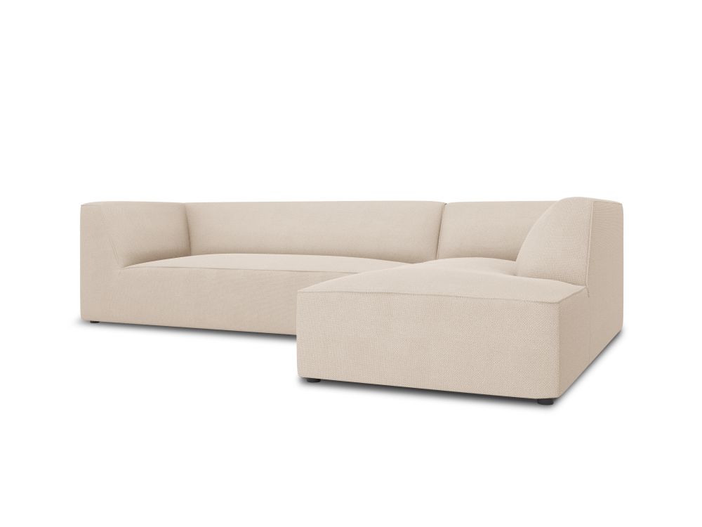 Cosmopolitan Design Ecksofa Siena 4-Sitzer Strukturierter Stoff Ottawa Beige Rechts