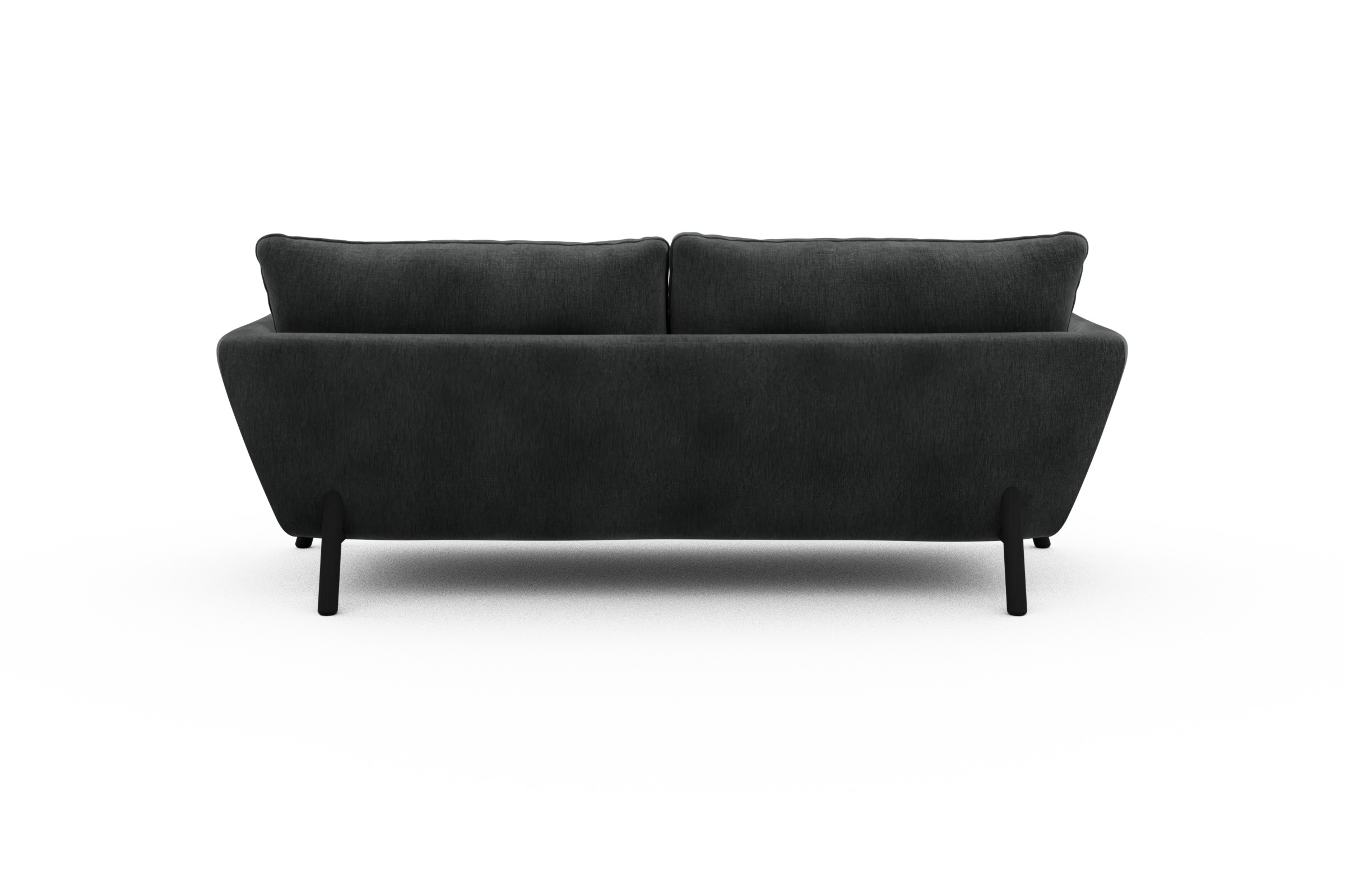 Sofa Emil 3-Sitzer Beinfarbe Eiche Schwarz Smooth-Deep-Warm-Grey
