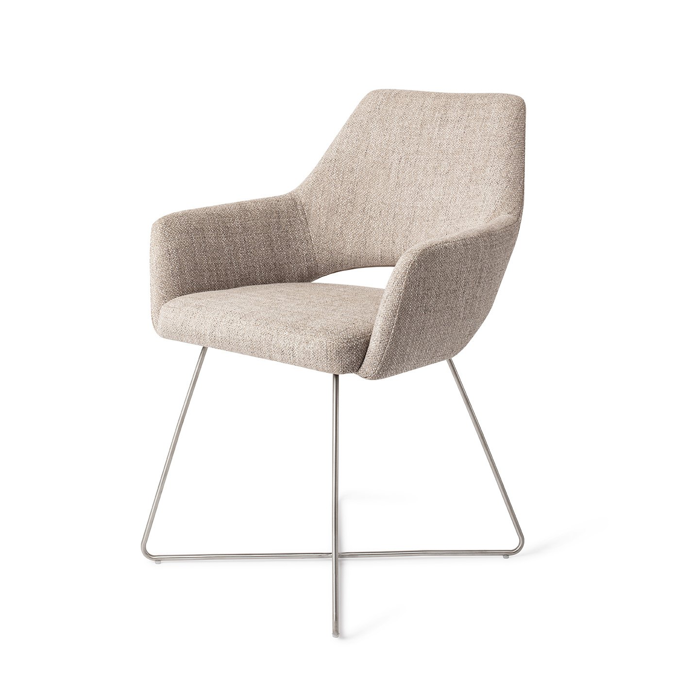 Jesper Home Esszimmerstuhl Yanai Biscuit-Beach Cross Stahl