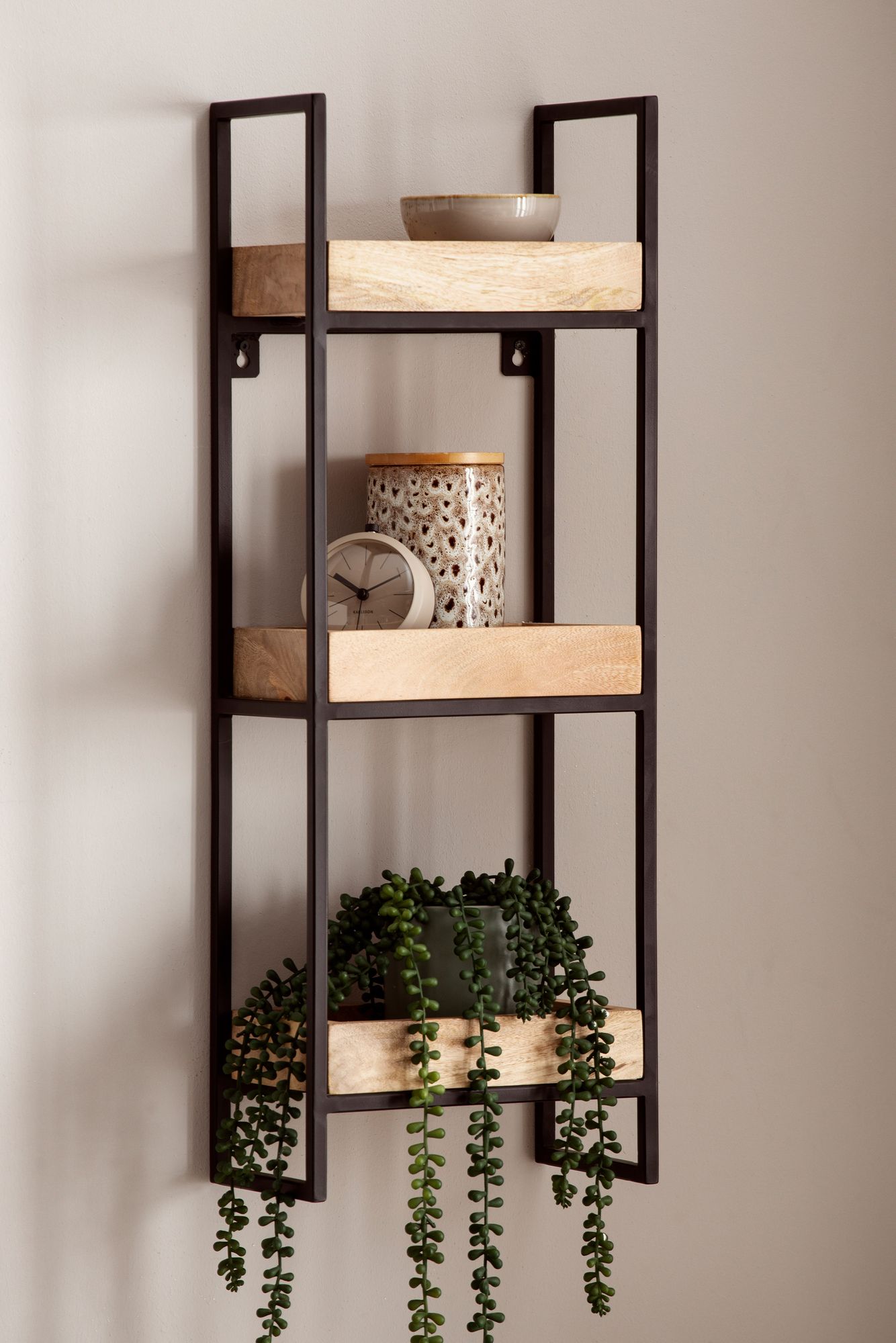 Wandregal Borhaug Mango Massivholz 27 × 18 × 77 cm