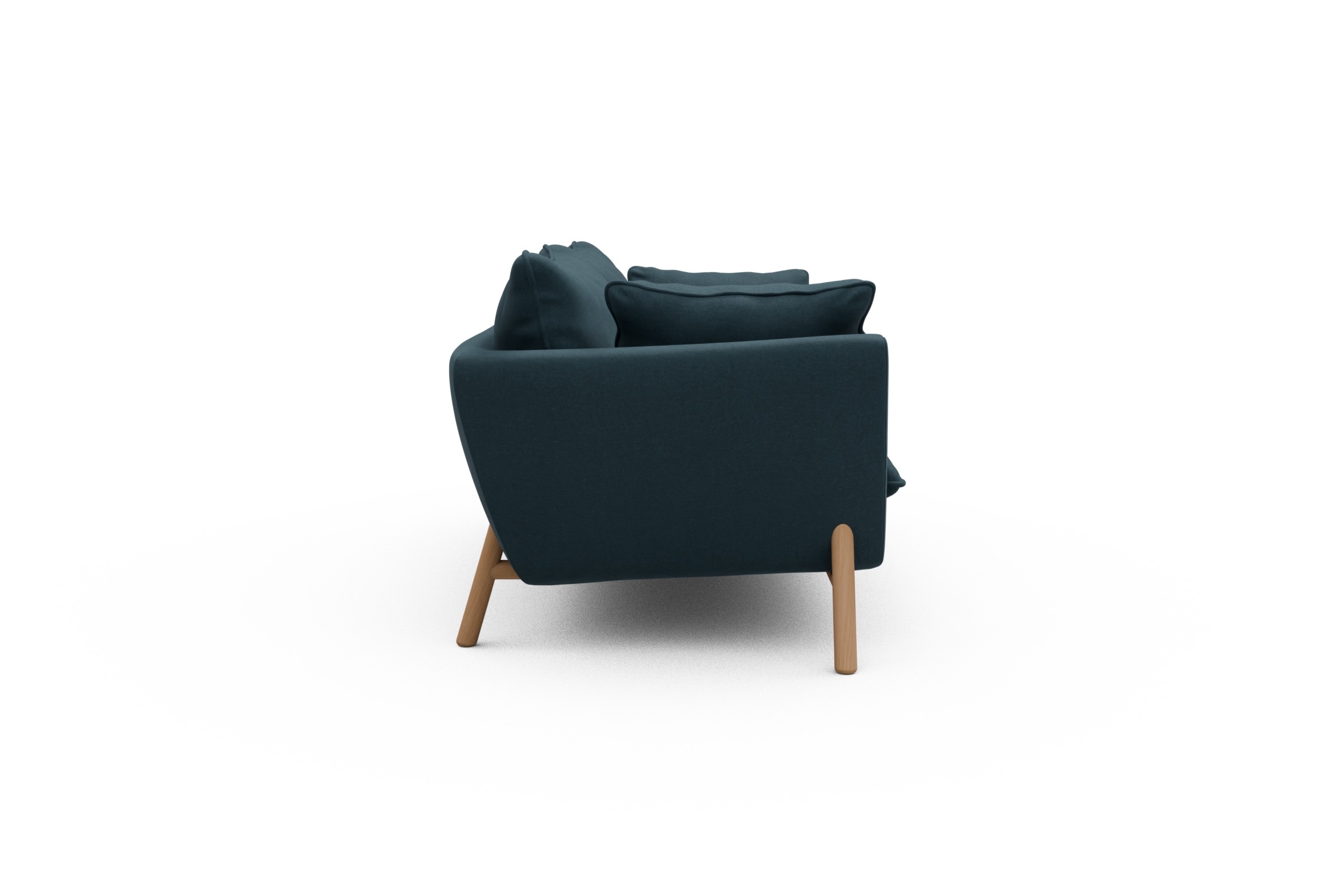 Sofa Emil PREMIUM 2-Sitzer Beinfarbe Eiche Natur Satya-Indigo