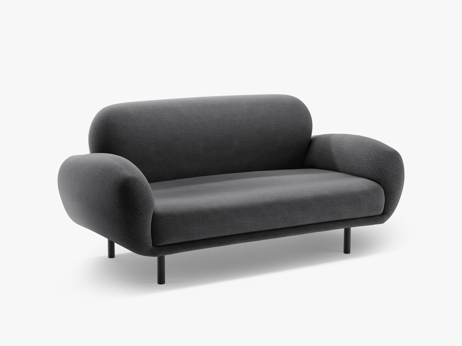 Micadoni Sofa Poppy 2-Sitzer Boucle Baloo Dunkelgrau