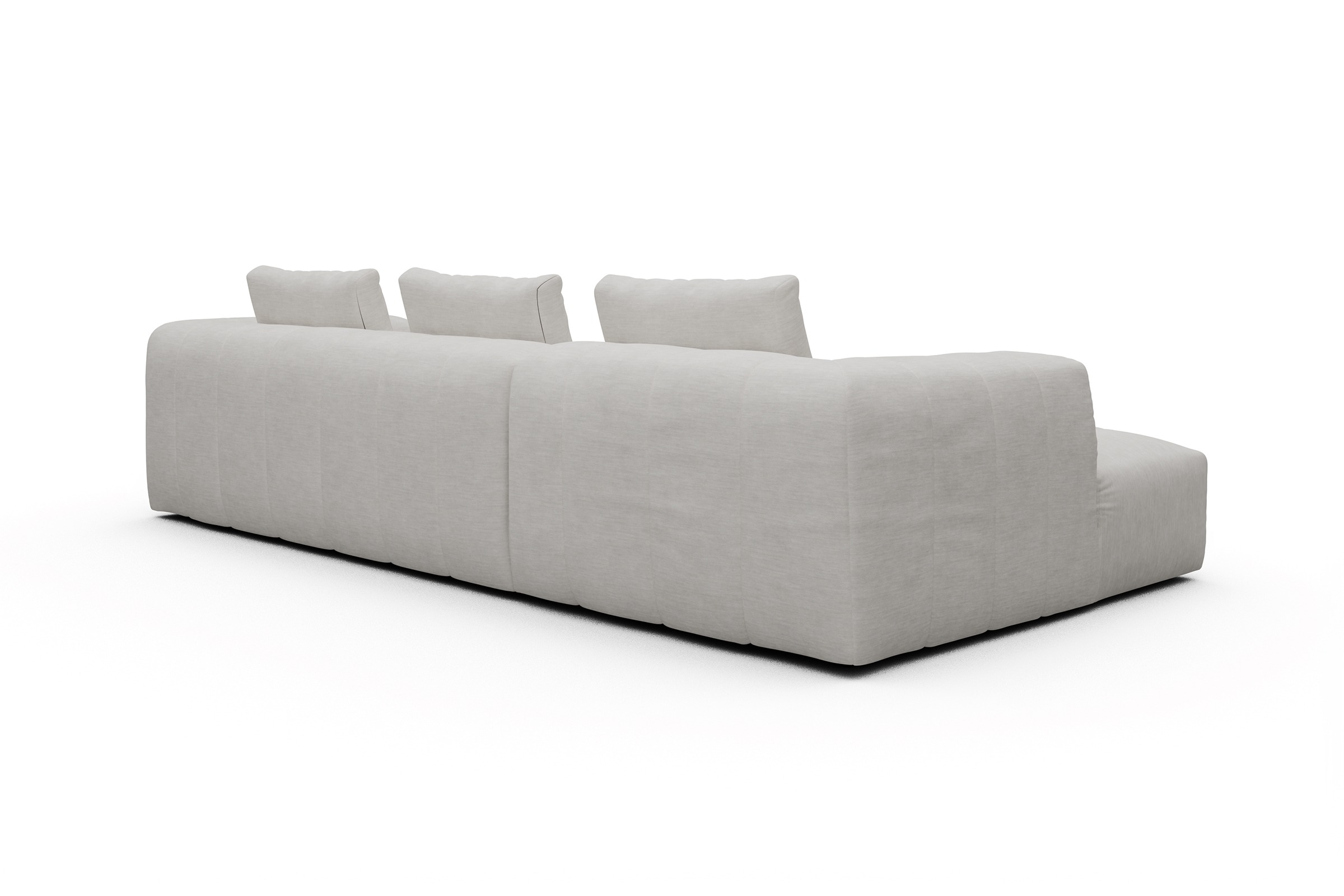 Ecksofa Hugo 2,5-Sitzer Armlehne rechts mit Chaiselongue Vivus-Dusty-Off-White