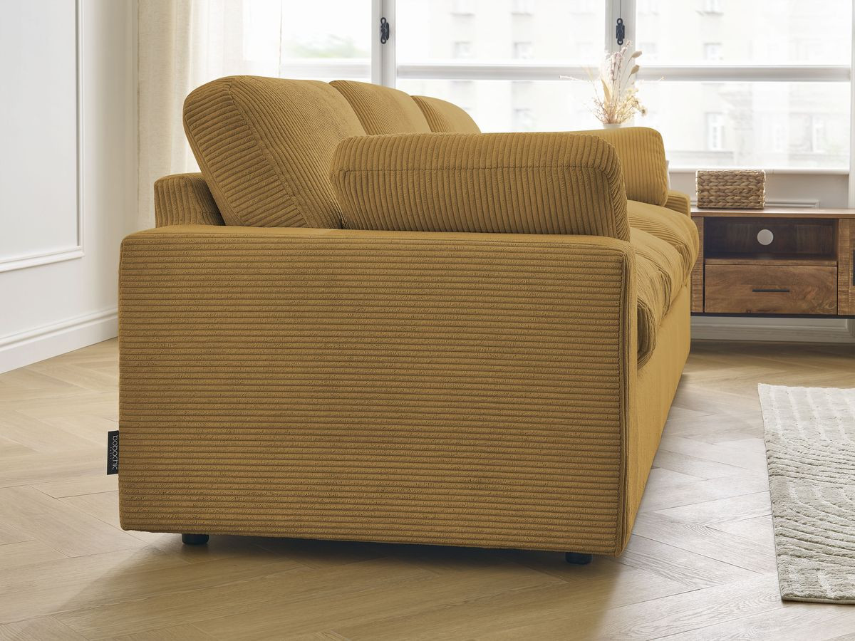 Bobochic Belair Sofa 3-Sitzer 250 × 93 cm Cordsamt Gelb