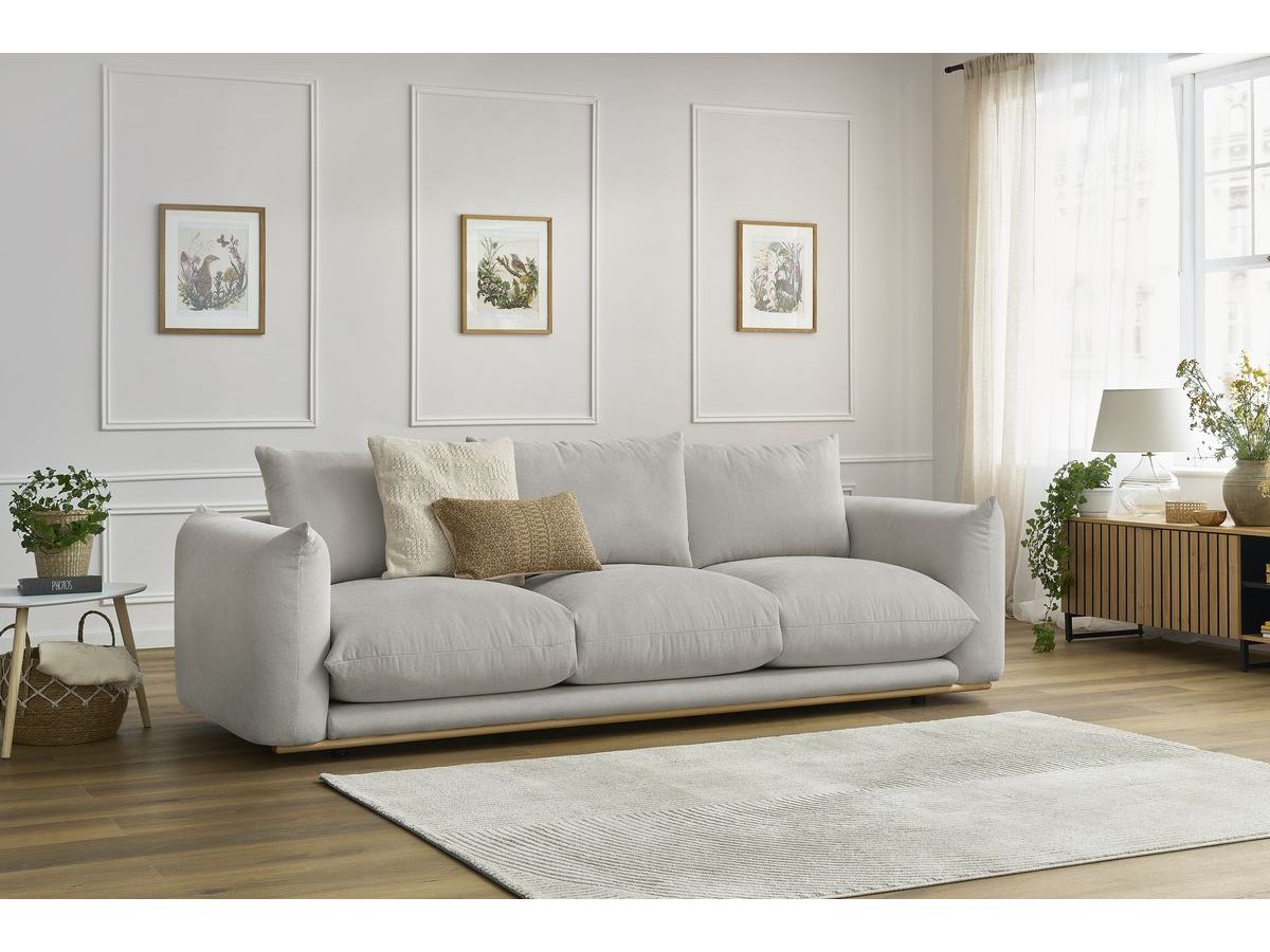Bobochic Ernest Sofa 3-Sitzer 265 × 106 cm Stoff Hellgrau