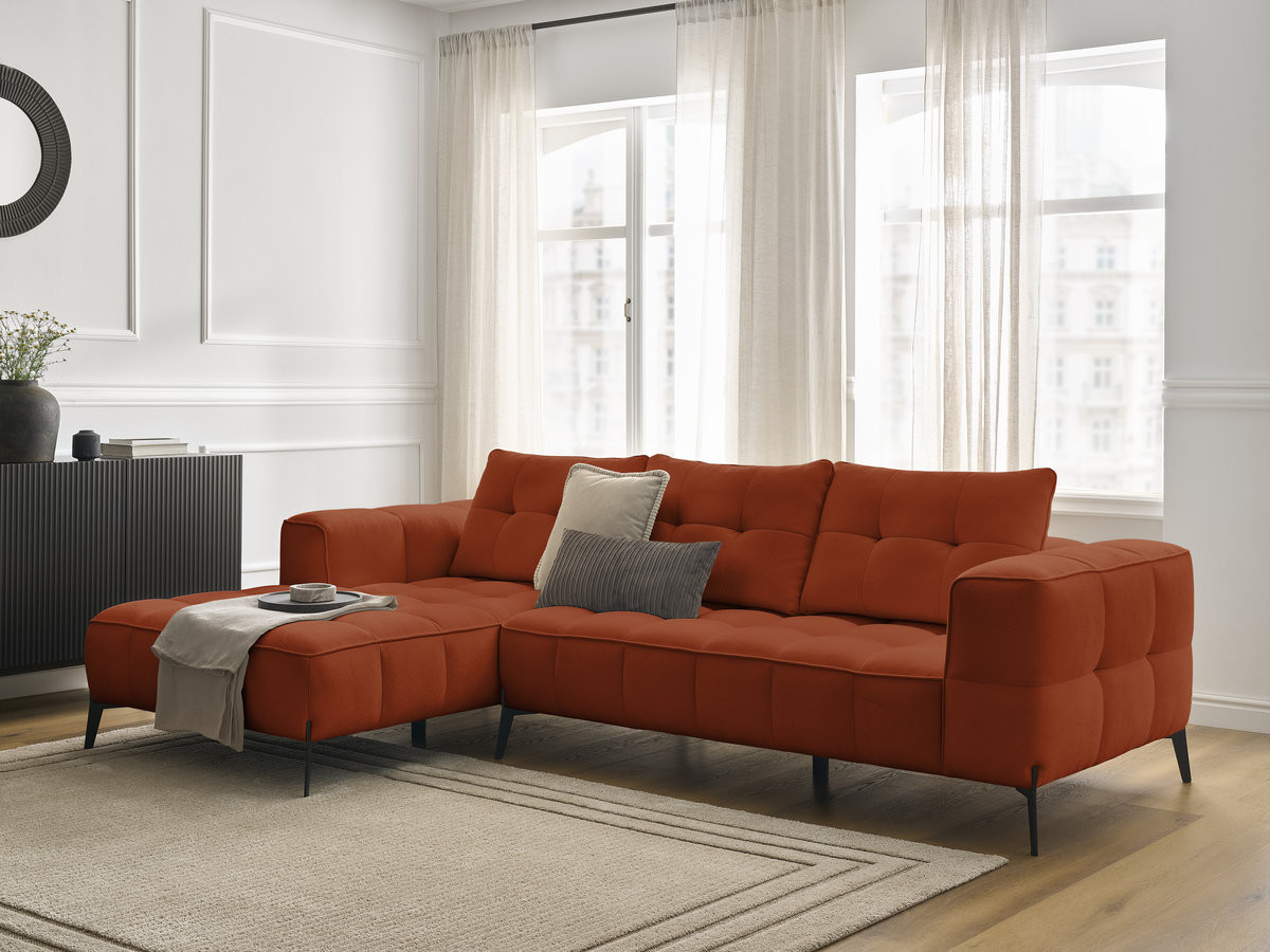 Bobochic Anis Ecksofa Strukturstoff Orange Ecke links