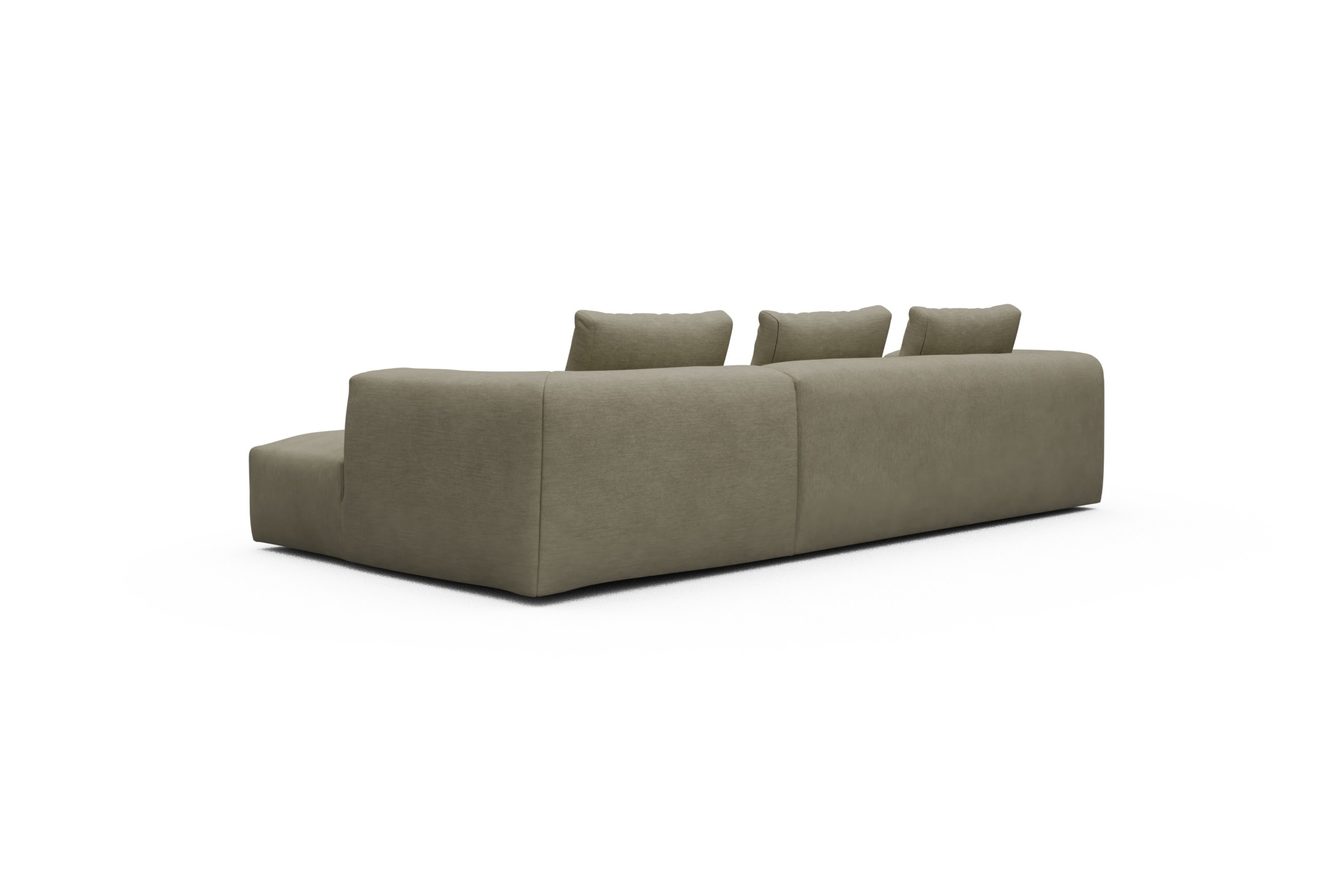 Ecksofa Fred Chaiselongue rechts mit 2,5-Sitzer Vivus-Dusty-Sand