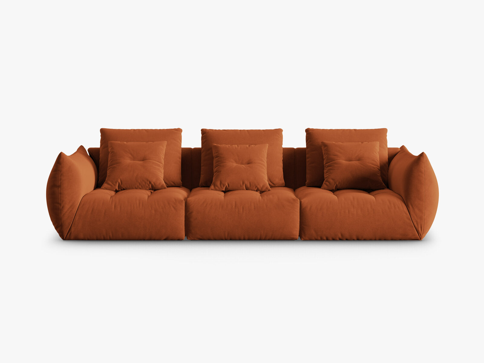 Micadoni Sofa Bloom 4-Sitzer Samt Terrakotta