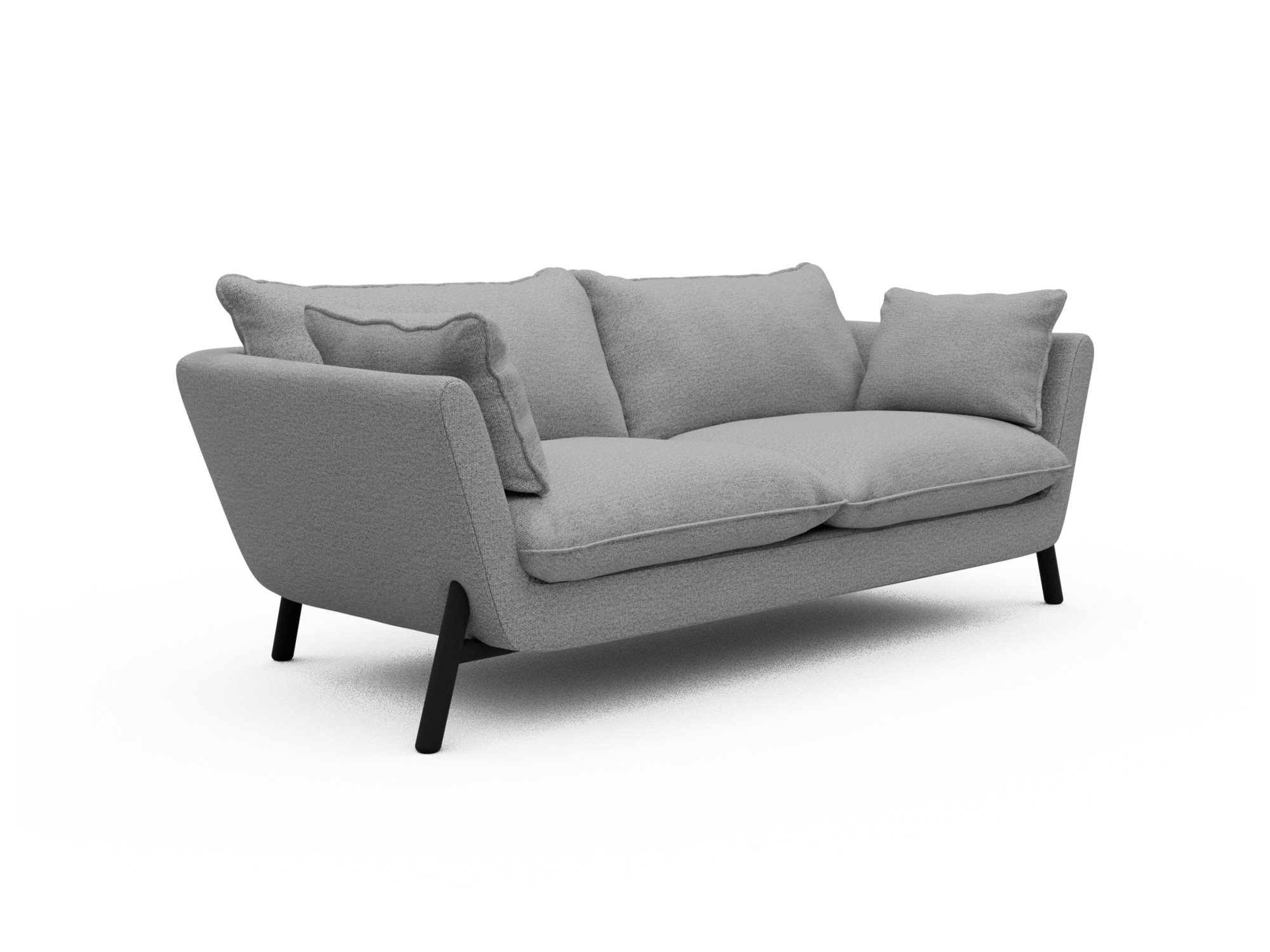 Skandi Home Sofa Emil Soft 2-Sitzer Beinfarbe Eiche Schwarz Sama-Grey moebelfaktor