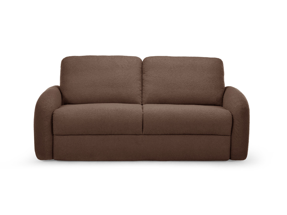 Bobochic Kenan Schlafsofa 3-Sitzer Bouclé-Stoff Braun, Liegefläche 140 × 196 cm