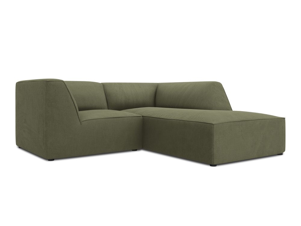 Cosmopolitan Design Ecksofa Siena 3-Sitzer Kord Scala Grün Rechts