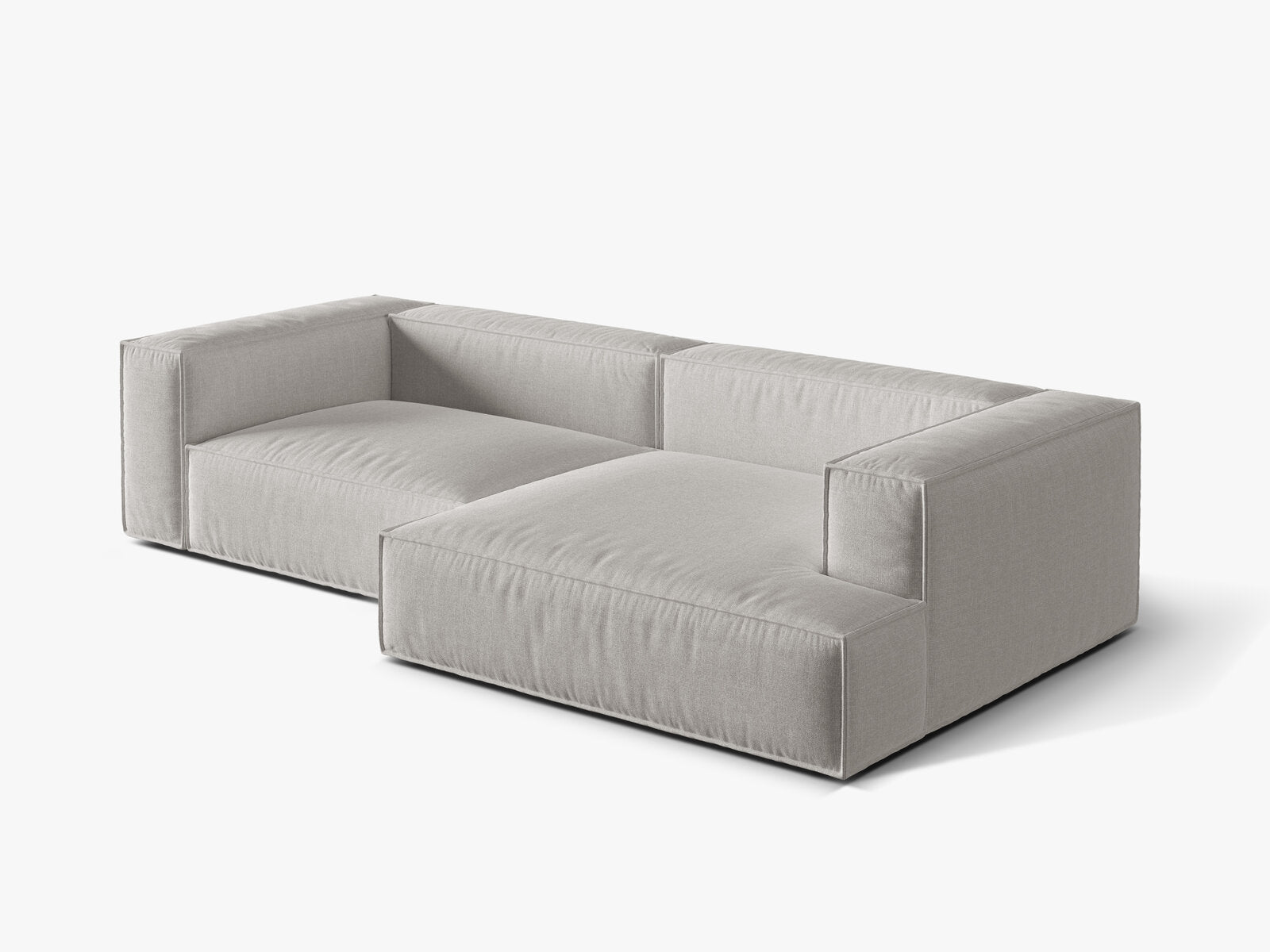 Micadoni Ecksofa Nuria 4-Sitzer Rechts Strukturierter Stoff Hellgrau