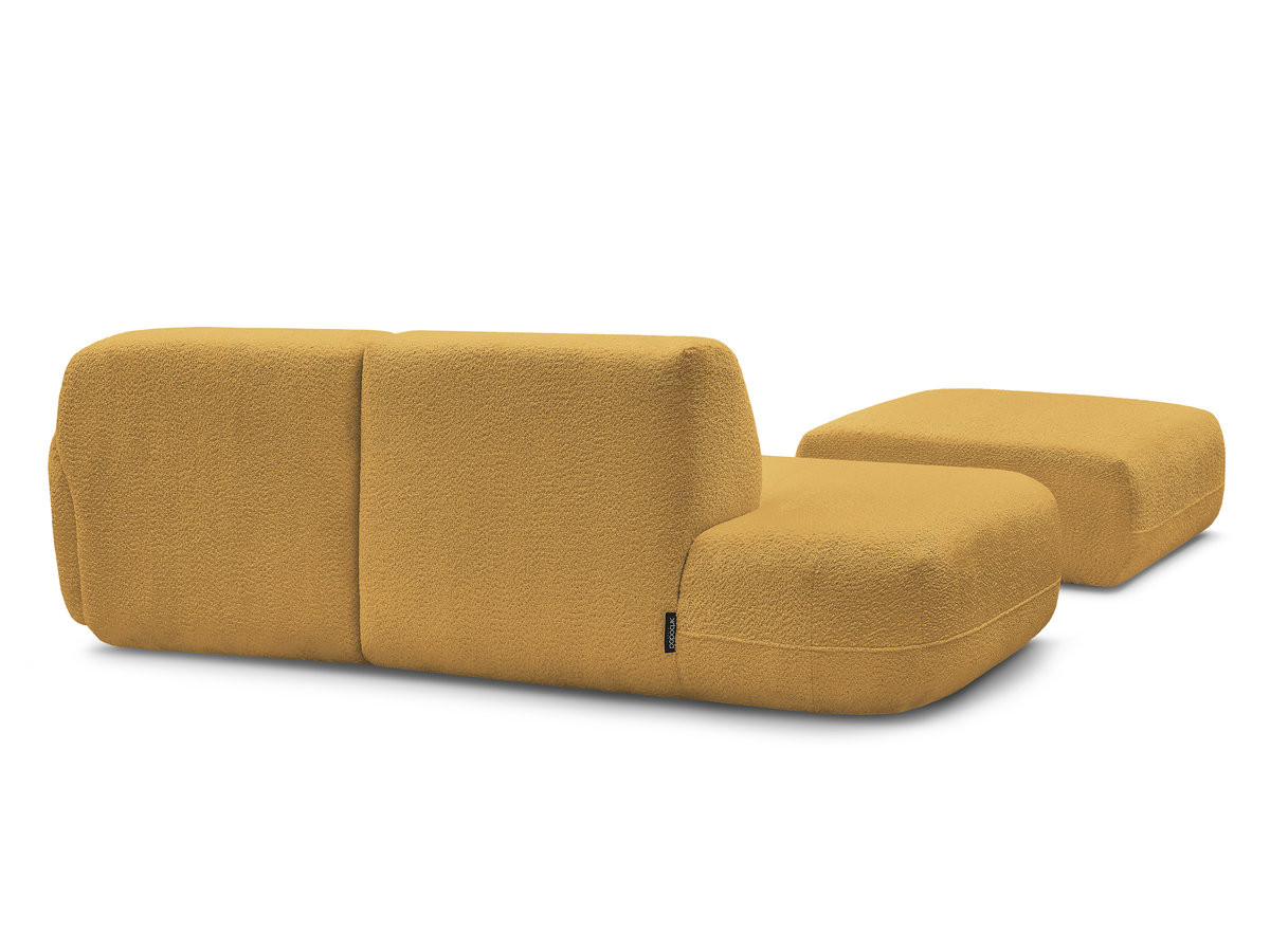Bobochic Anda Ecksofa mit Pouf 241 × 163 cm Chenille Gelb Ecke rechts
