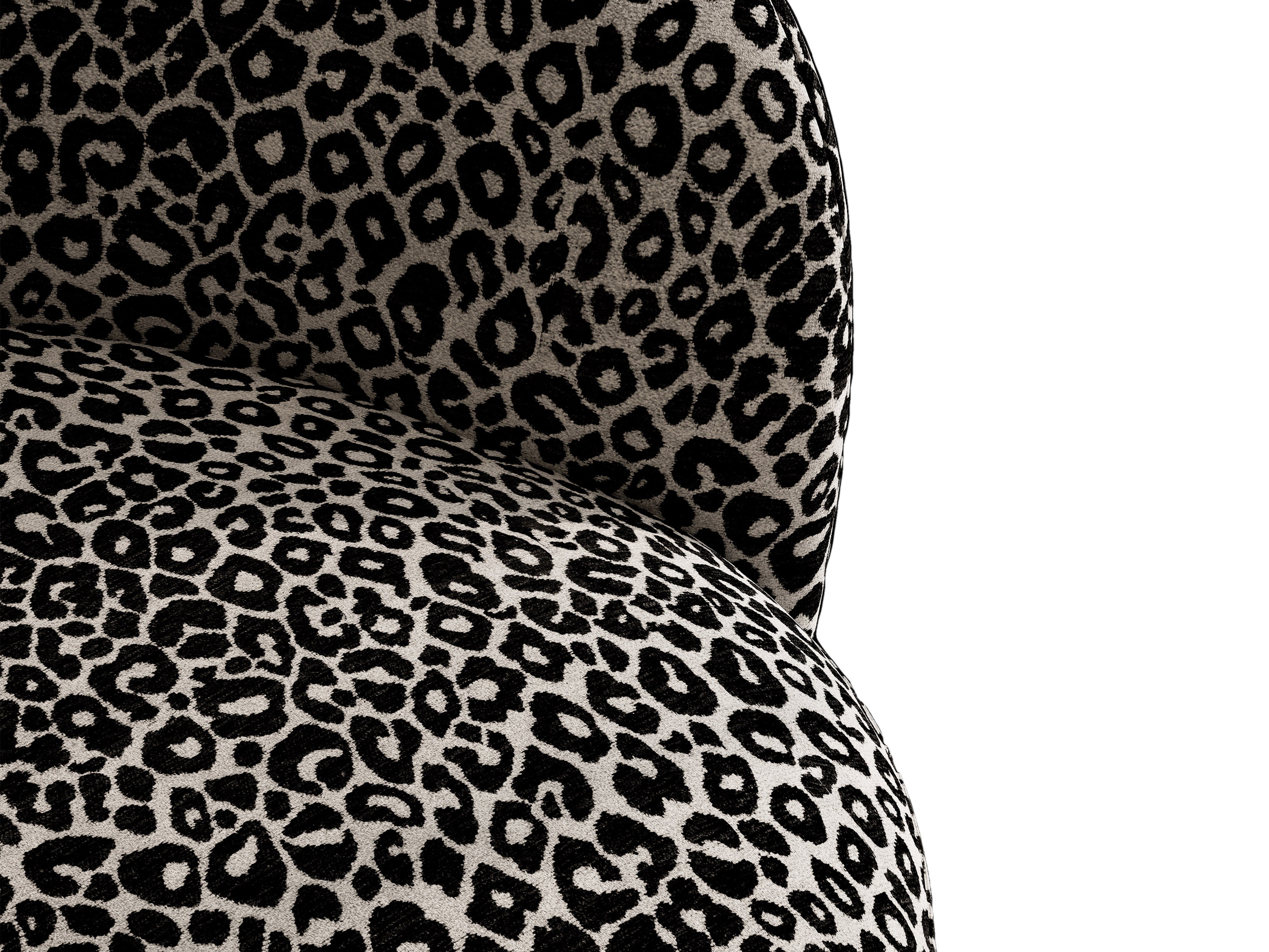 Micadoni drehbarer Sessel Letizia kleine Version Chenille Wild Weiß