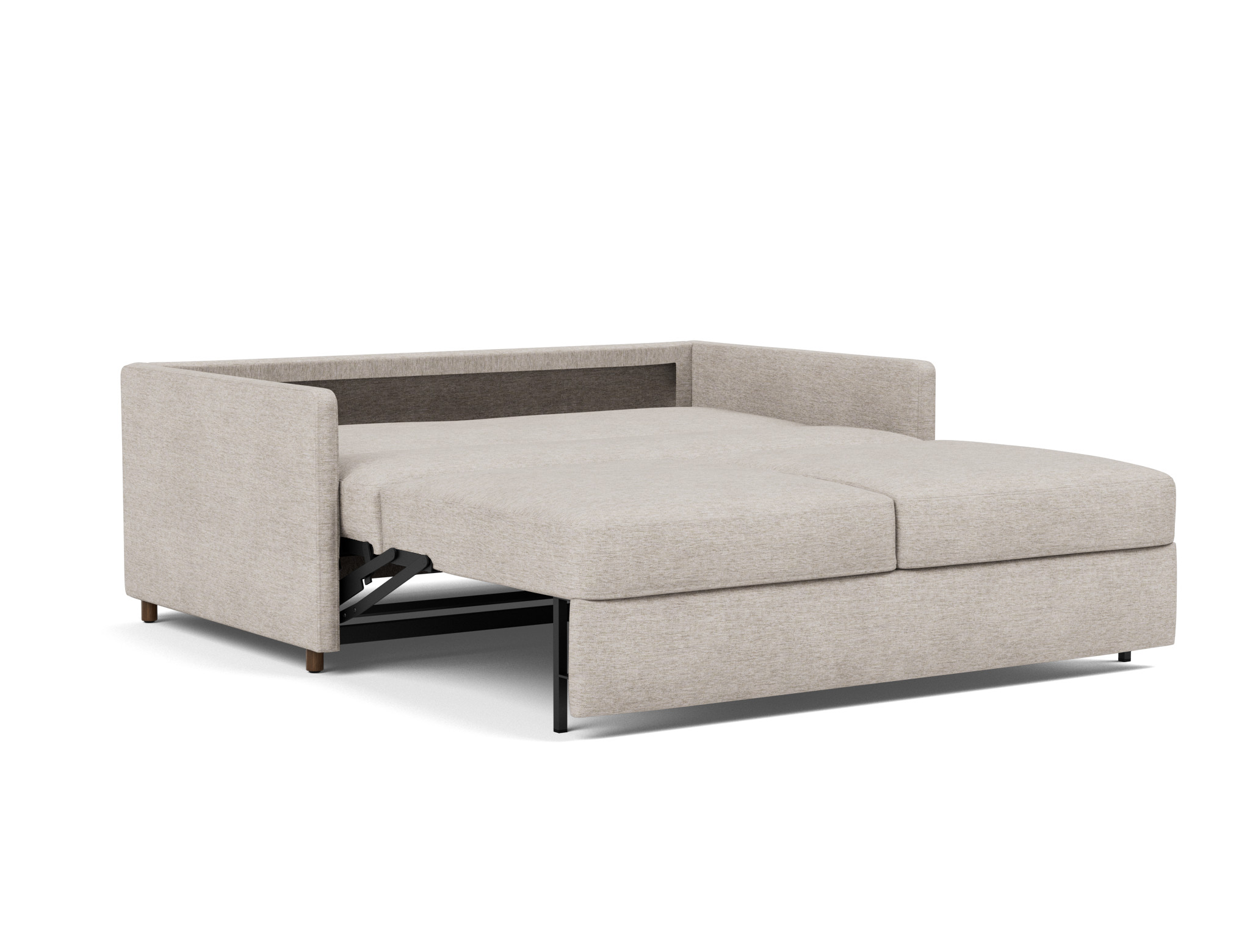 Schlafsofa Neah mit Slim-Armlehnen 160 Chenille Yuveno 471-Sand