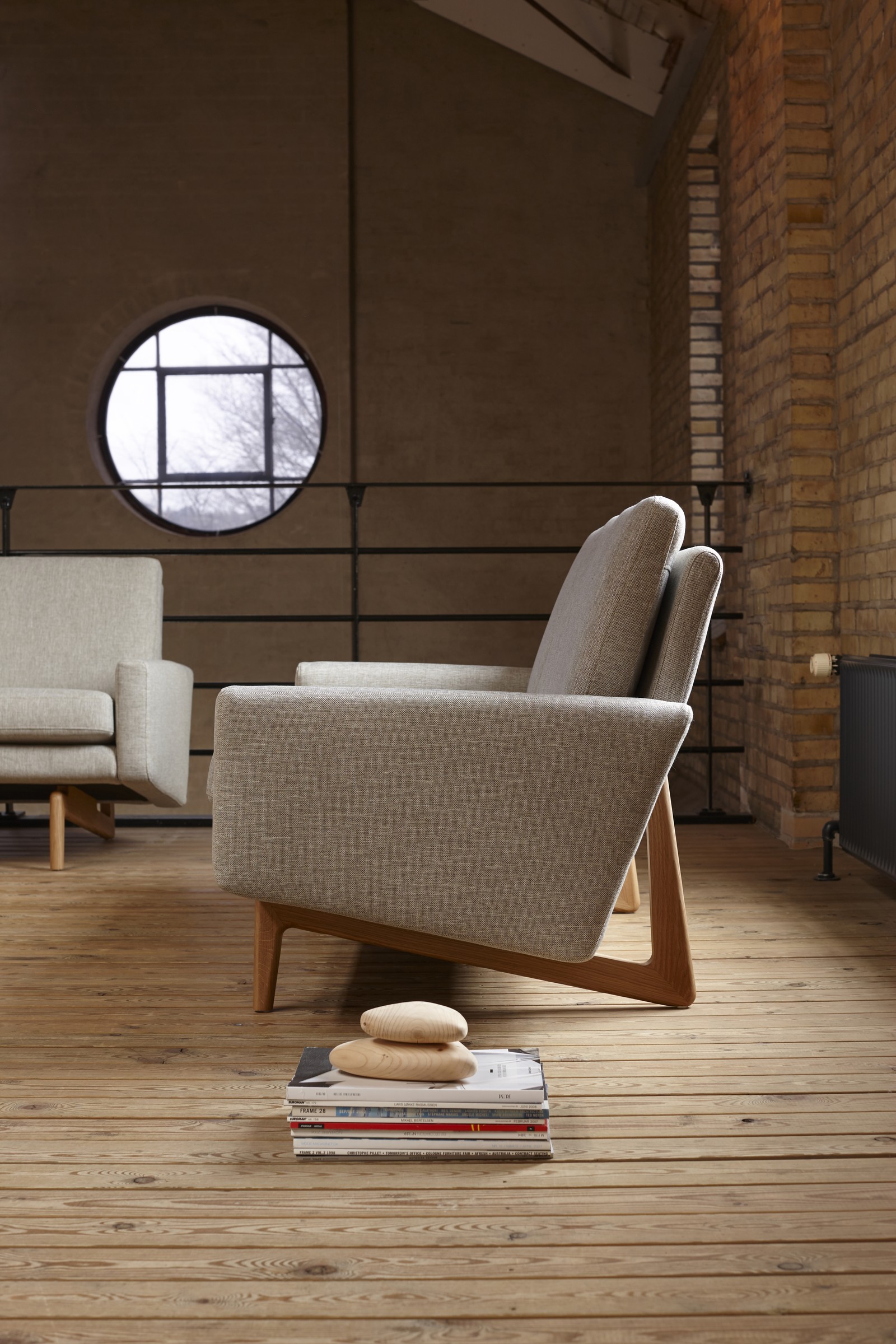 Sessel Arne Strukturierter Stoff Denari 487-Clean-Beige