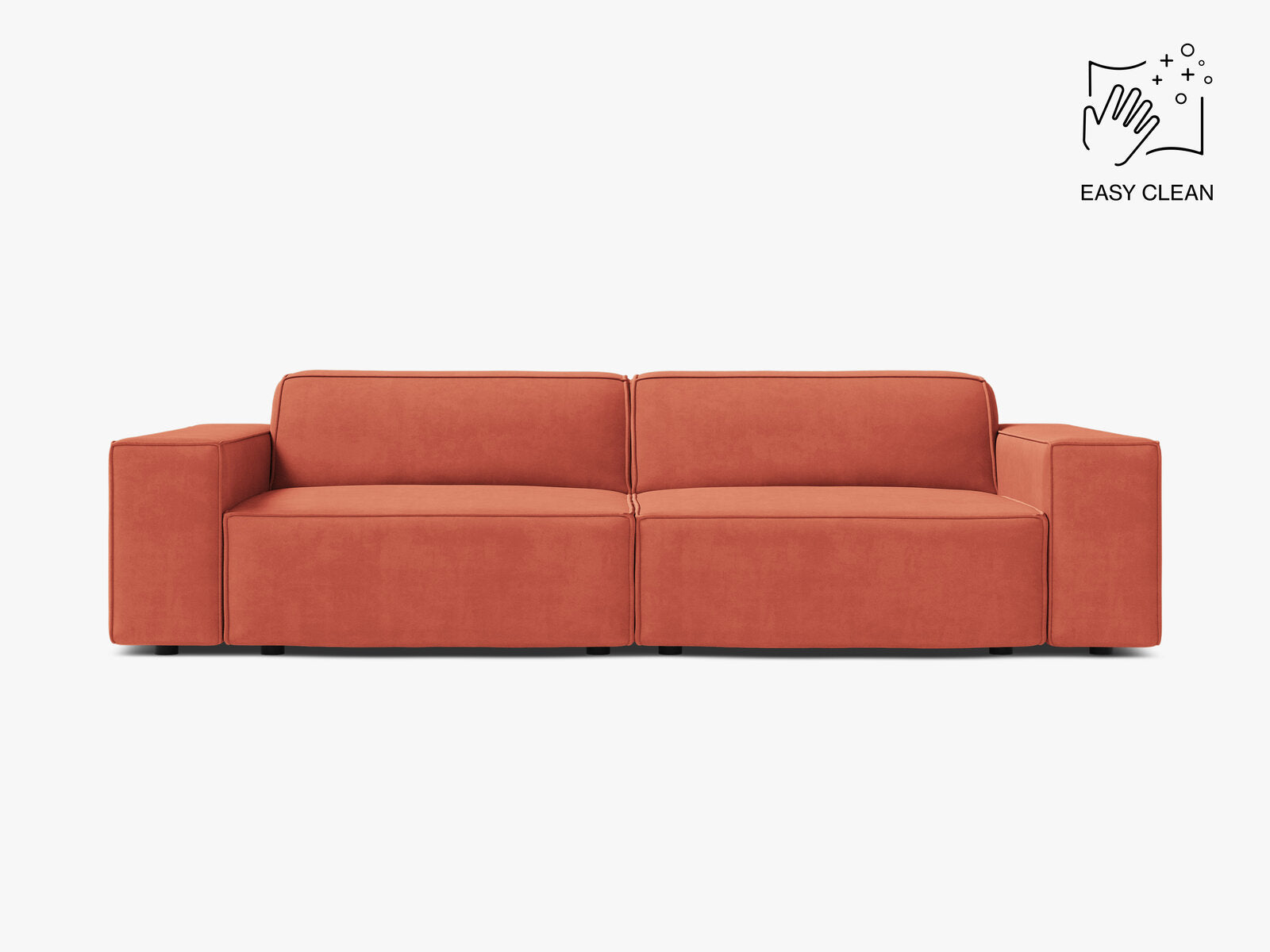 Micadoni 3-Sitzer Sofa Jodie Samt Venus Koralle