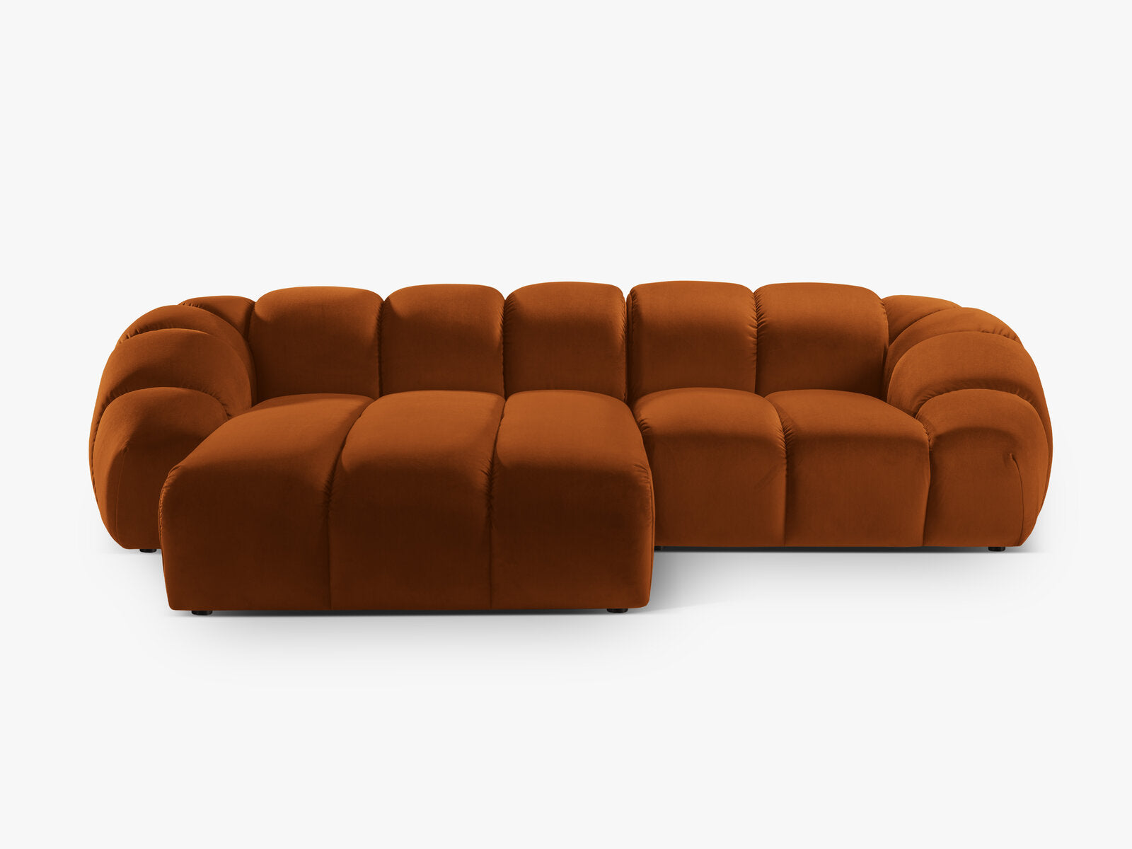Micadoni Ecksofa Diana 3-Sitzer Links Samt Terrakotta