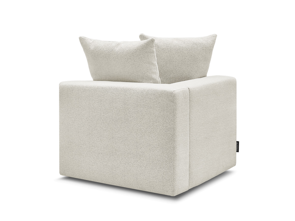 Bobochic Voltaire Eckmodul Melange-Stoff Weiß Ecke links
