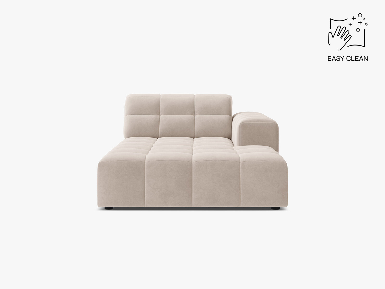 Micadoni Jennifer Chaiselongue Rechts Samt Venus Helles Beige