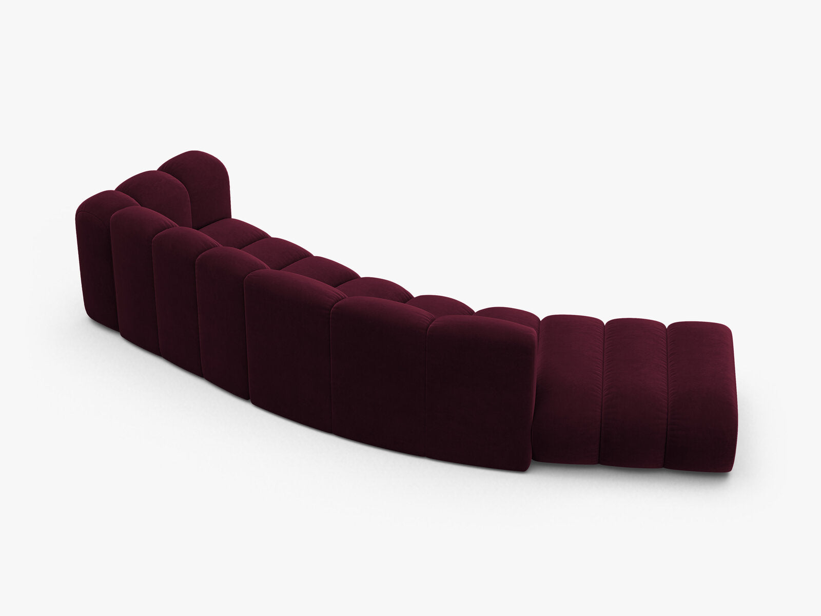 Micadoni Modulares Sofa Lupine 5-Sitzer Links Samt Venus Burgunder