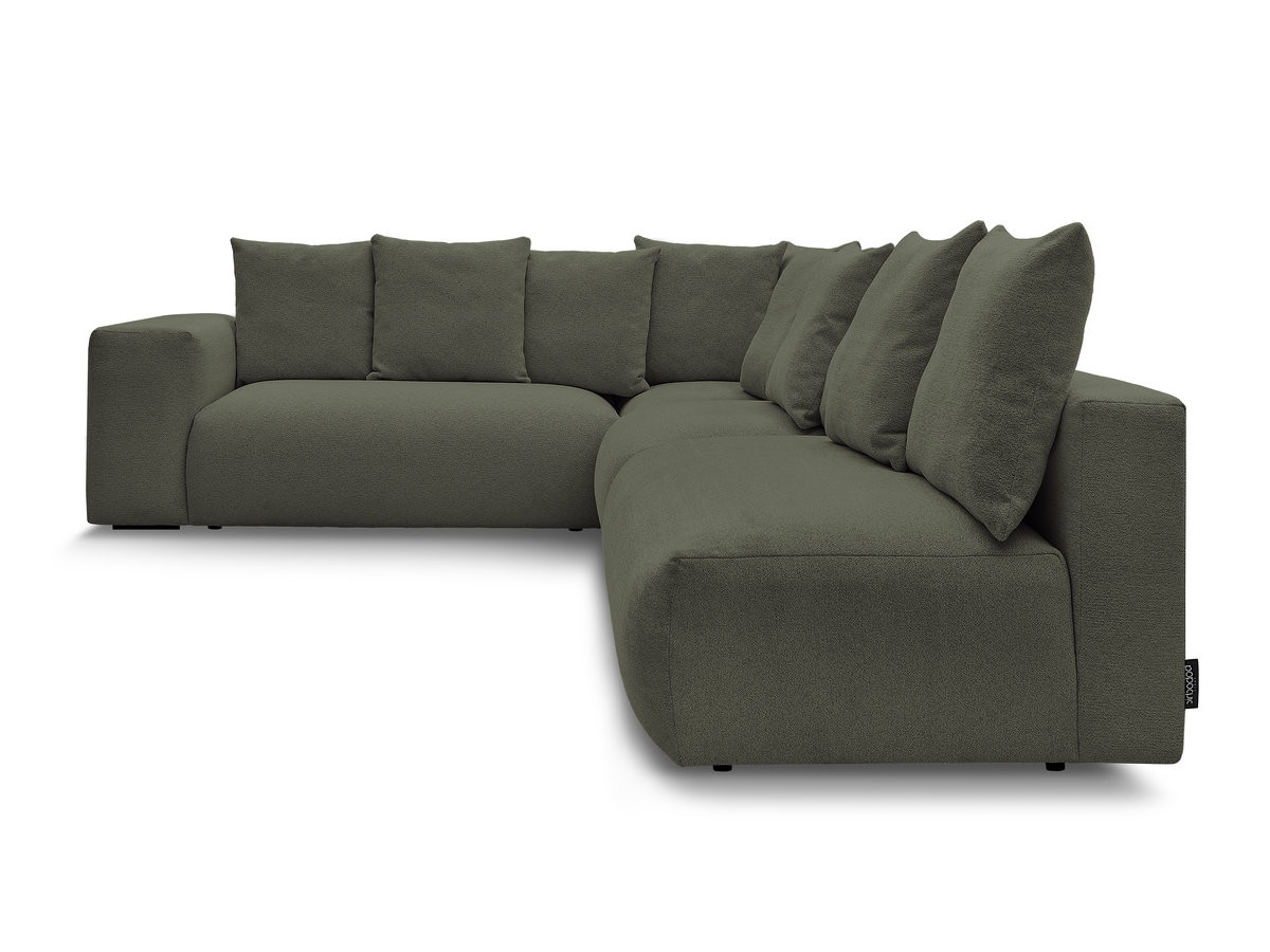 Bobochic Voltaire Ecksofa 322 × 268 cm Melange-Stoff Grün Ecke links