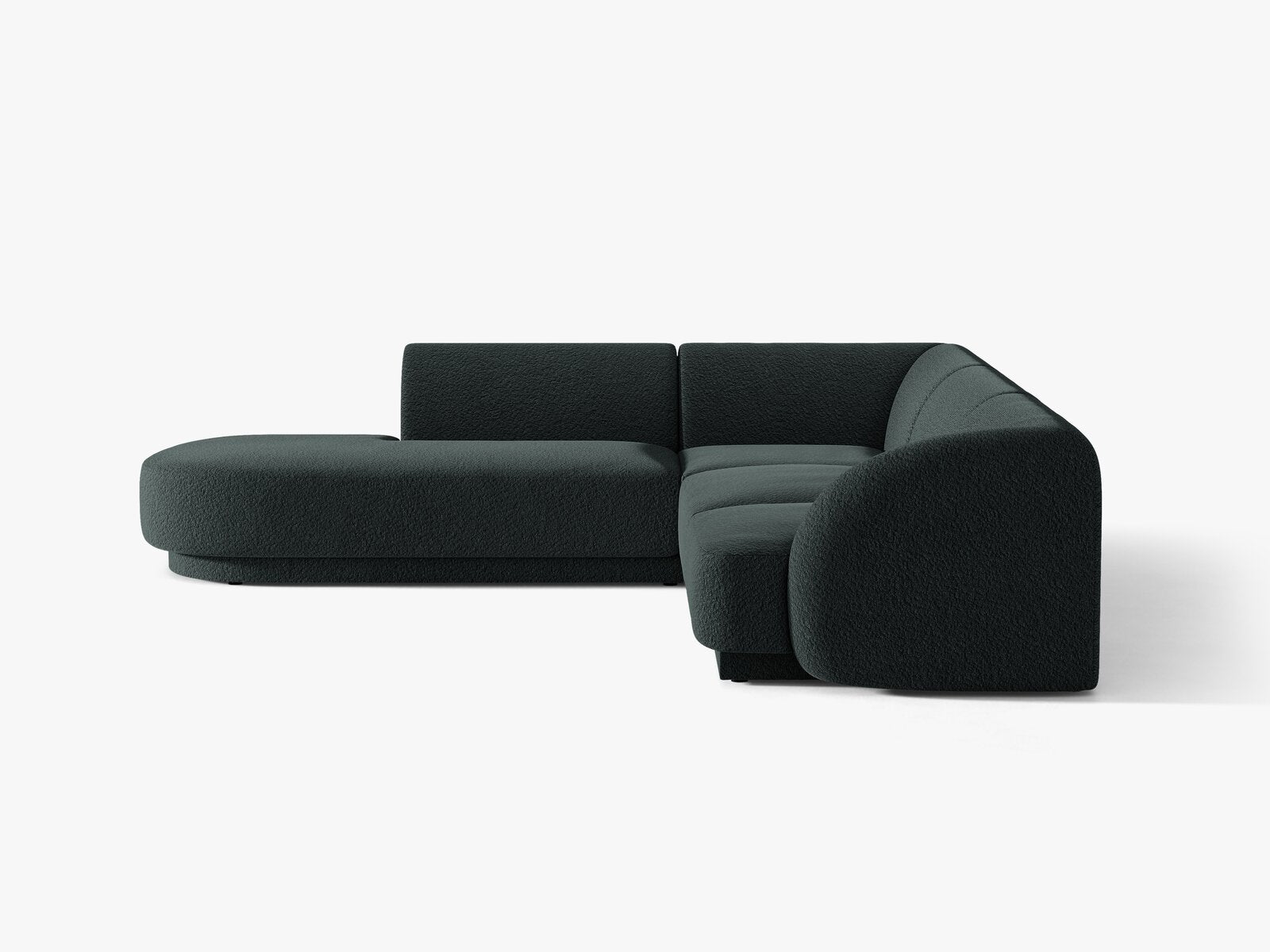 Micadoni Ecksofa Miley 6-Sitzer Links Boucle Baloo Schwarz