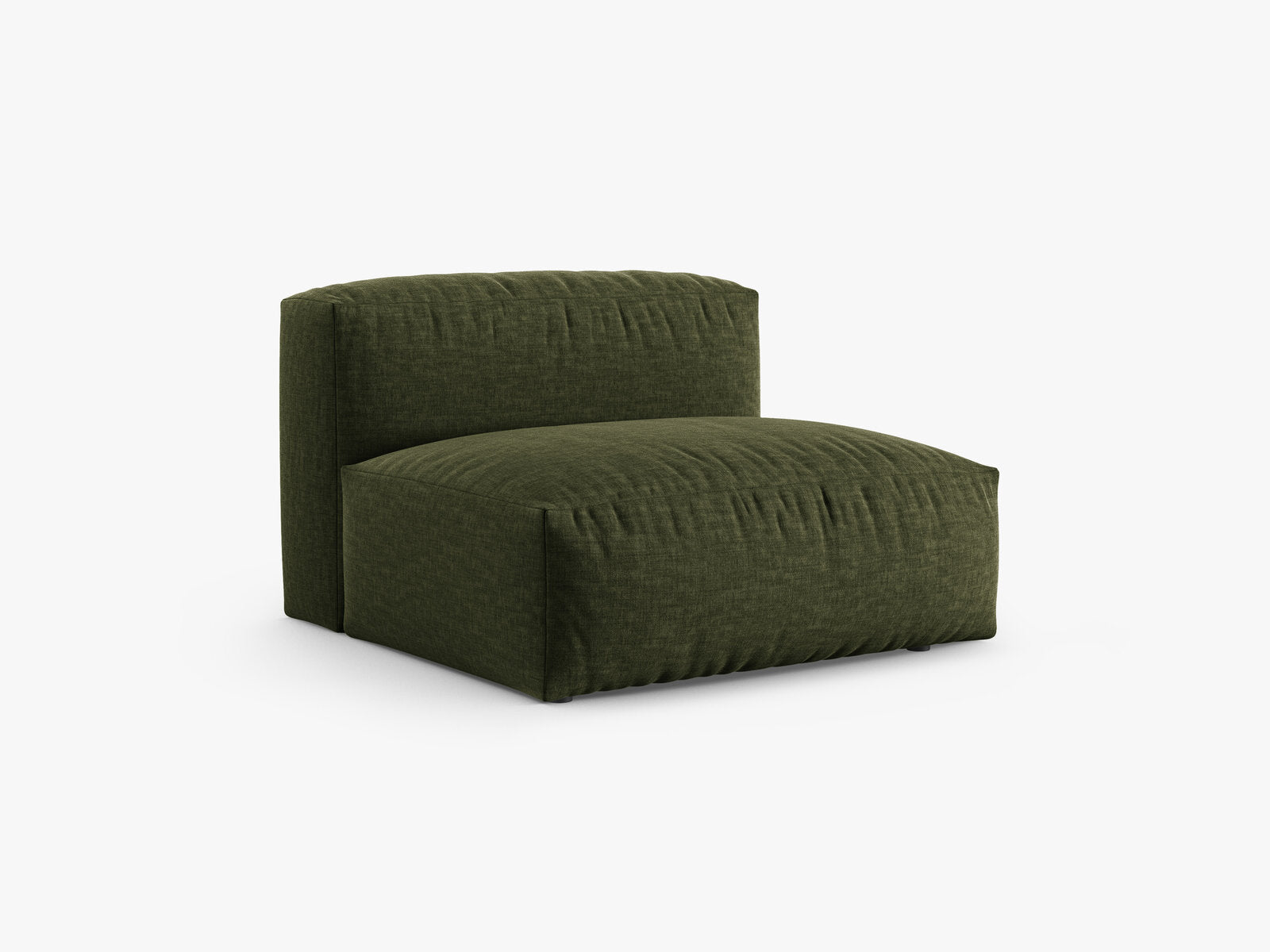 Micadoni Mittelmodul Martina 1-Sitzer 90cm Sitztiefe Strukturierter Stoff Boston Grün