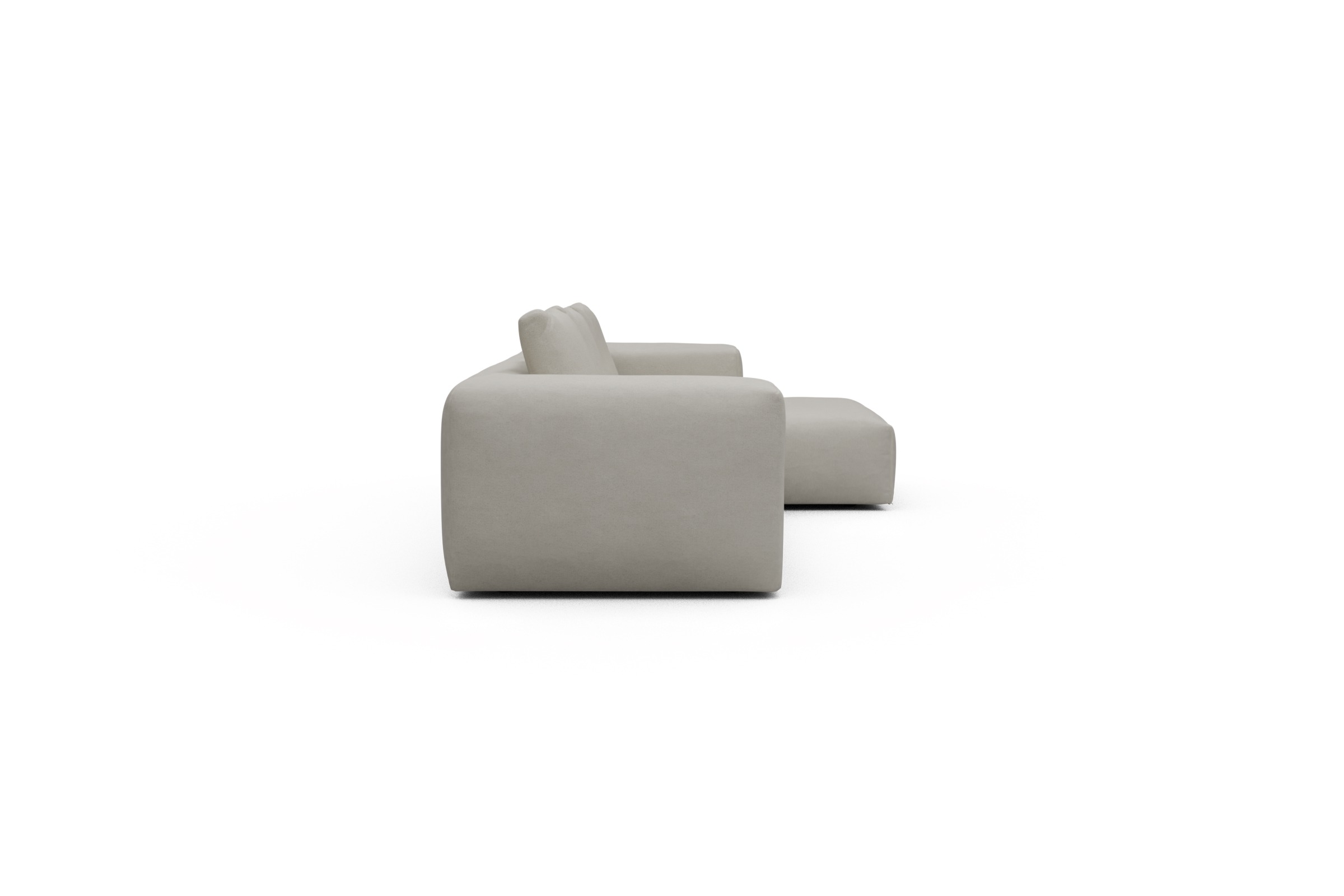 Ecksofa Fred Chaiselongue rechts mit 2,5-Sitzer Denari-Clean-Beige