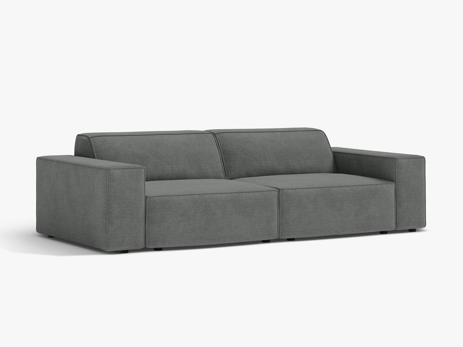 Micadoni 3-Sitzer Sofa Jodie Strukturierter Stoff Liberty Grau