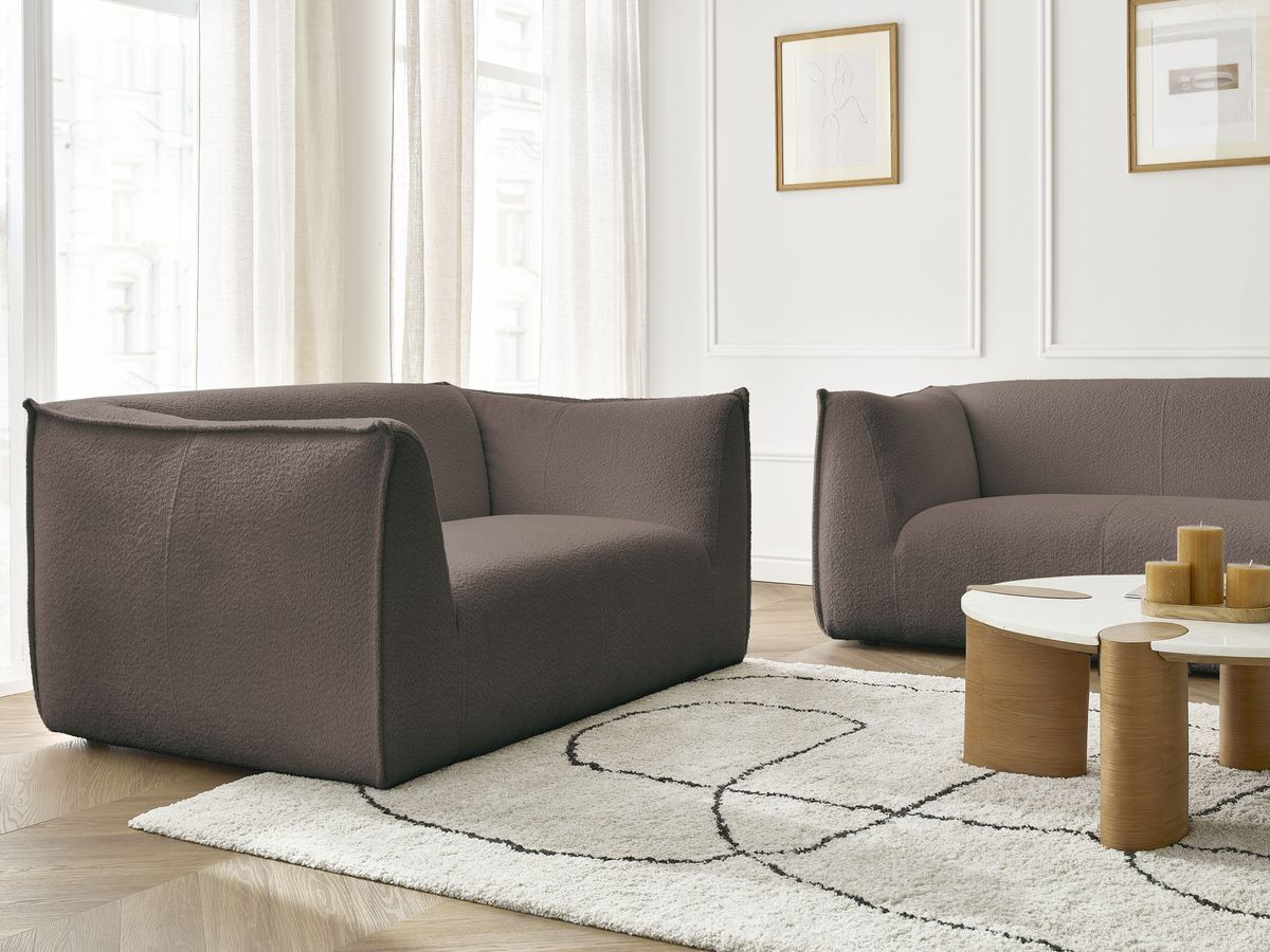 Bobochic Giorgia Sofa 5-Sitzer 412 × 100 cm Bouclé-Stoff Braun