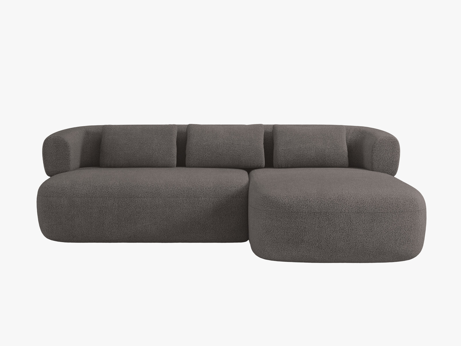 Micadoni 5-Sitzer Ecksofa Jenny Rechts Boucle Now or Never Grau