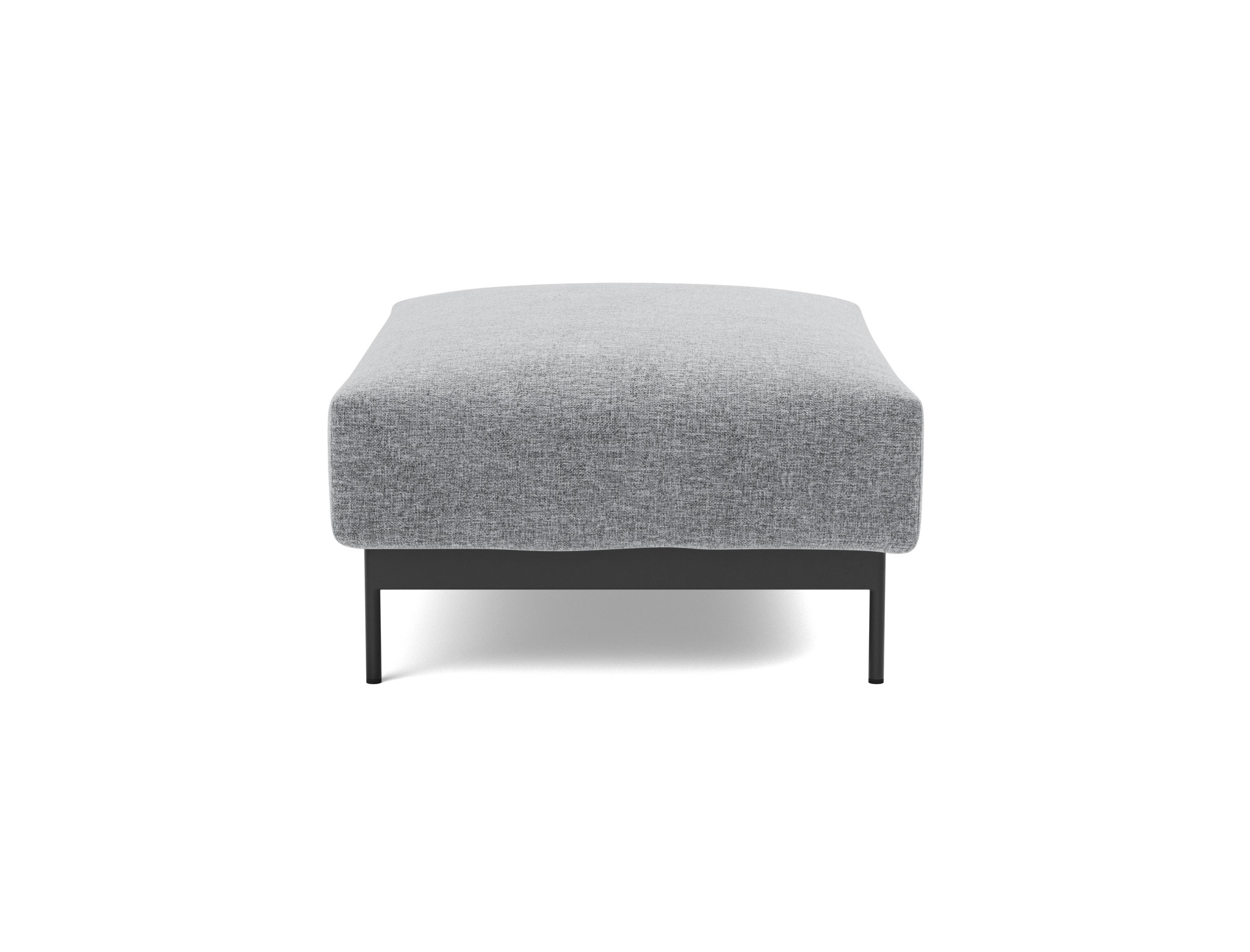 Hocker Malloy Strukturierter Stoff Twist 565-Granite Beine Schwarzes Metall