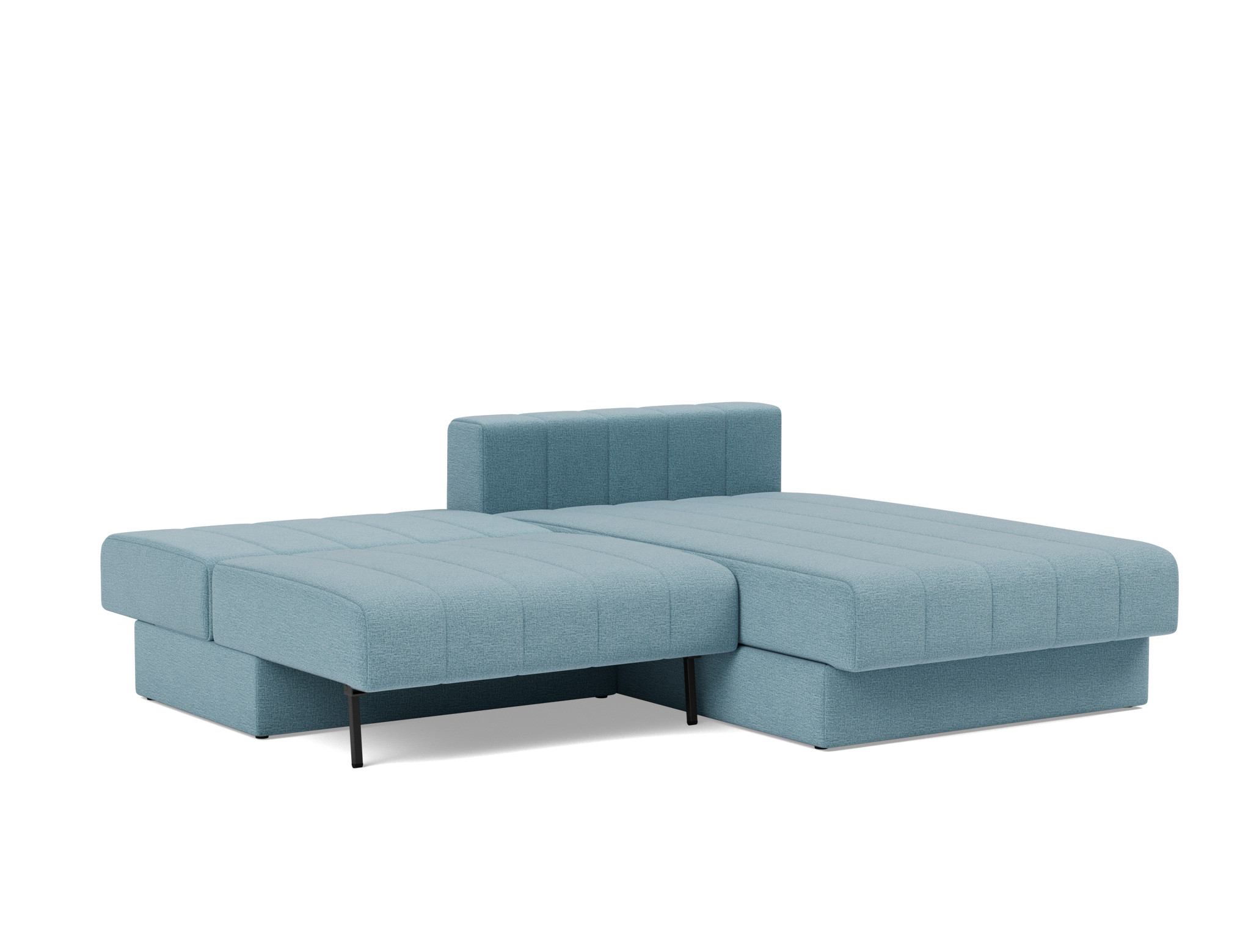 Schlafsofa Akello mit Chaiselongue Flachgewebe Mixed Dance 525-Light-Blue