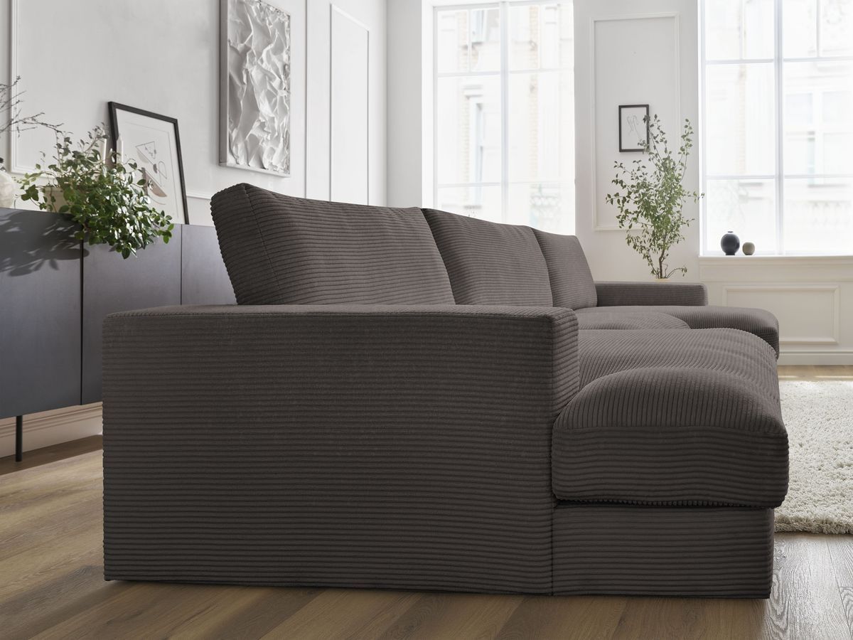 Bobochic Leonard Wohnlandschaft 404 × 159 cm Cordsamt Braun