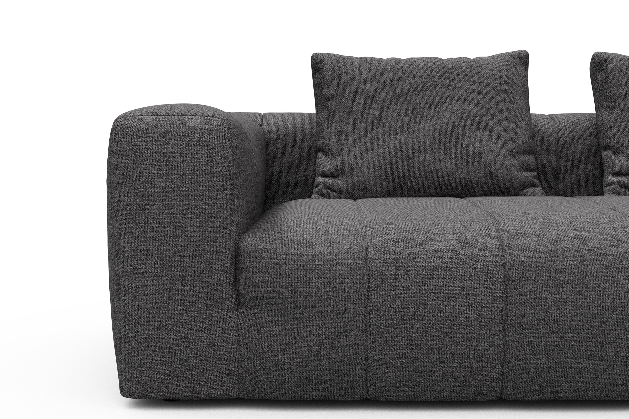 Ecksofa Hugo 2,5-Sitzer Armlehne links mit Chaiselongue Sama-Antracite