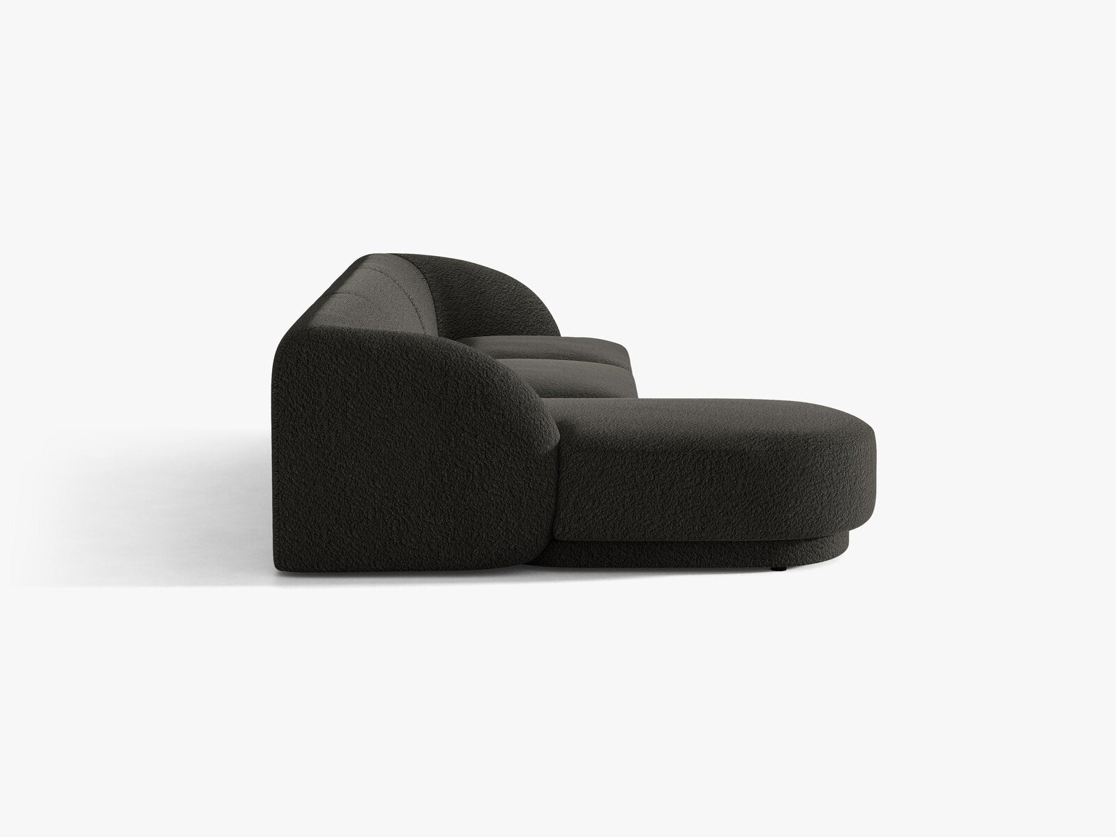 Micadoni Ecksofa Miley 4-Sitzer Links Boucle Baloo Braun