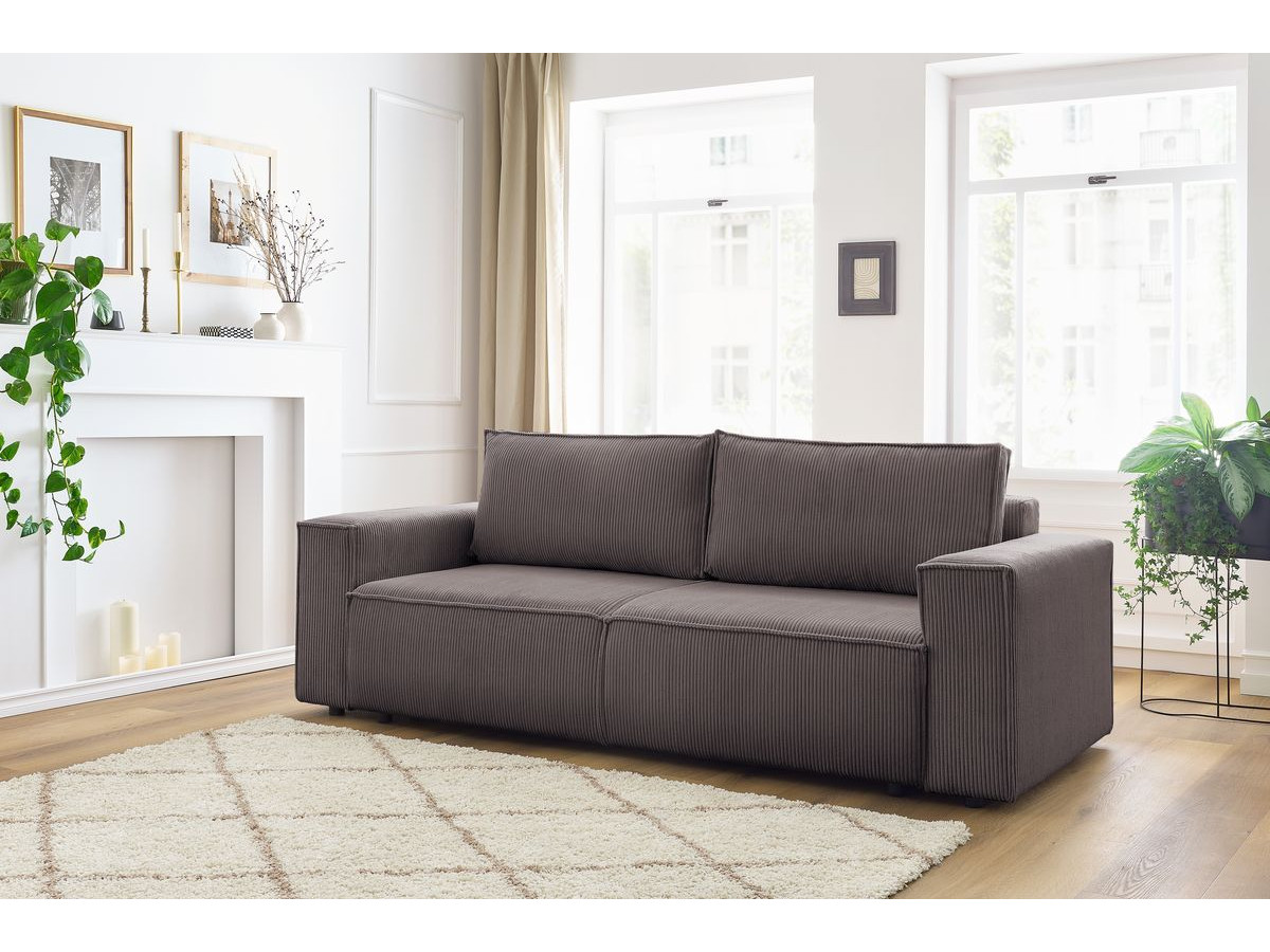 Bobochic Nihad Sofa 3-Sitzer Cordsamt Taupe