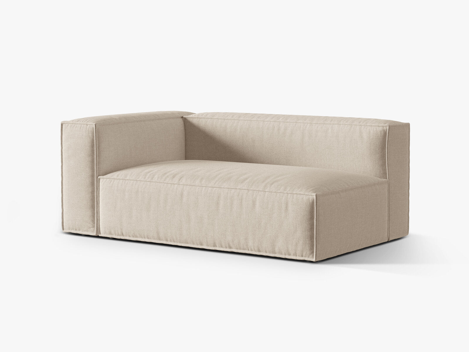 Micadoni Modul Nuria Groß 3-Sitzer Links Strukturierter Stoff Beige